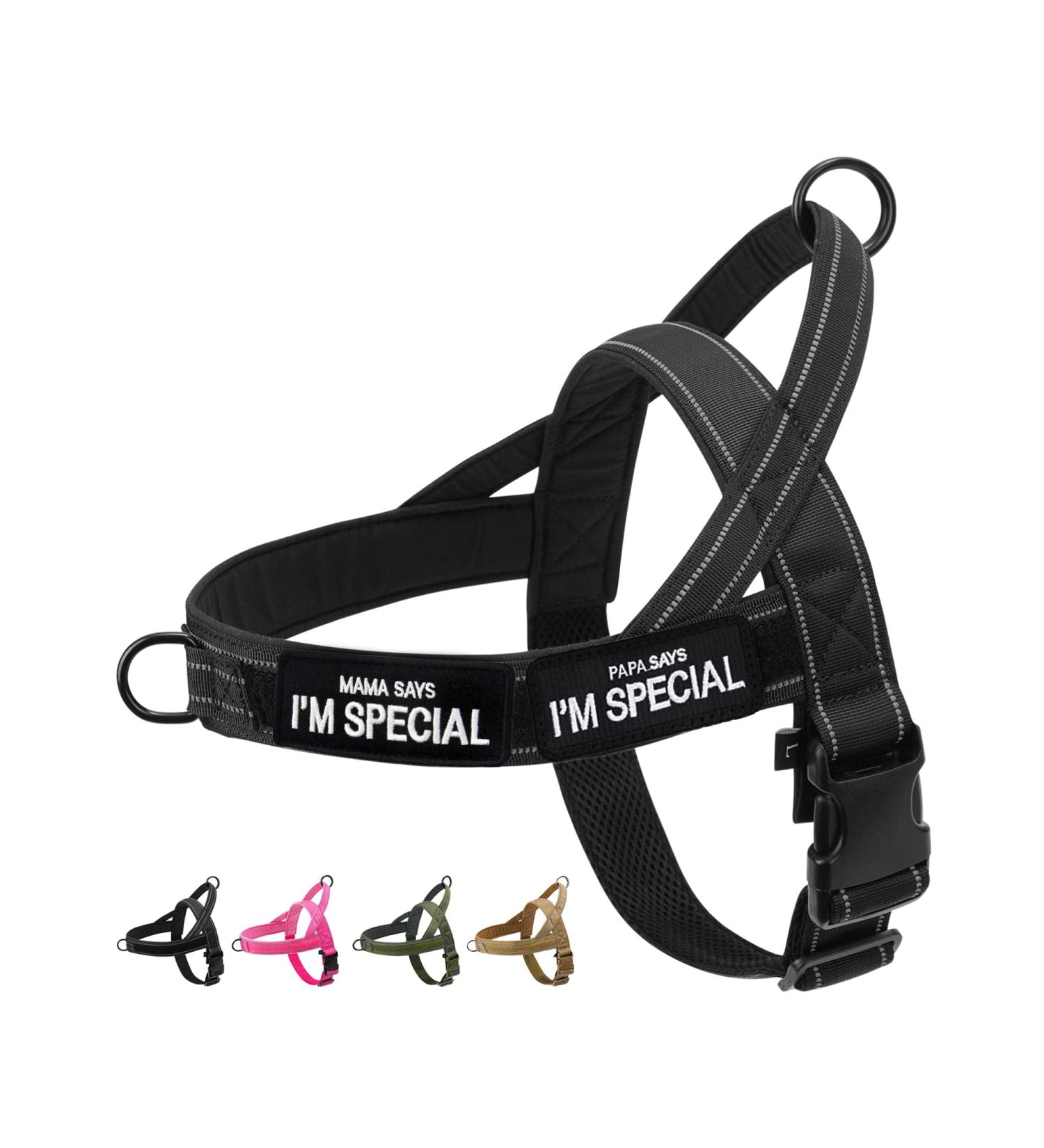 Eeyfarog No Pull Dog Harness for Small & Medium Dogs - Reflective Adjustable Safe Black - Ideal for Comfort & Control - Buy Online on GoSupps.com
