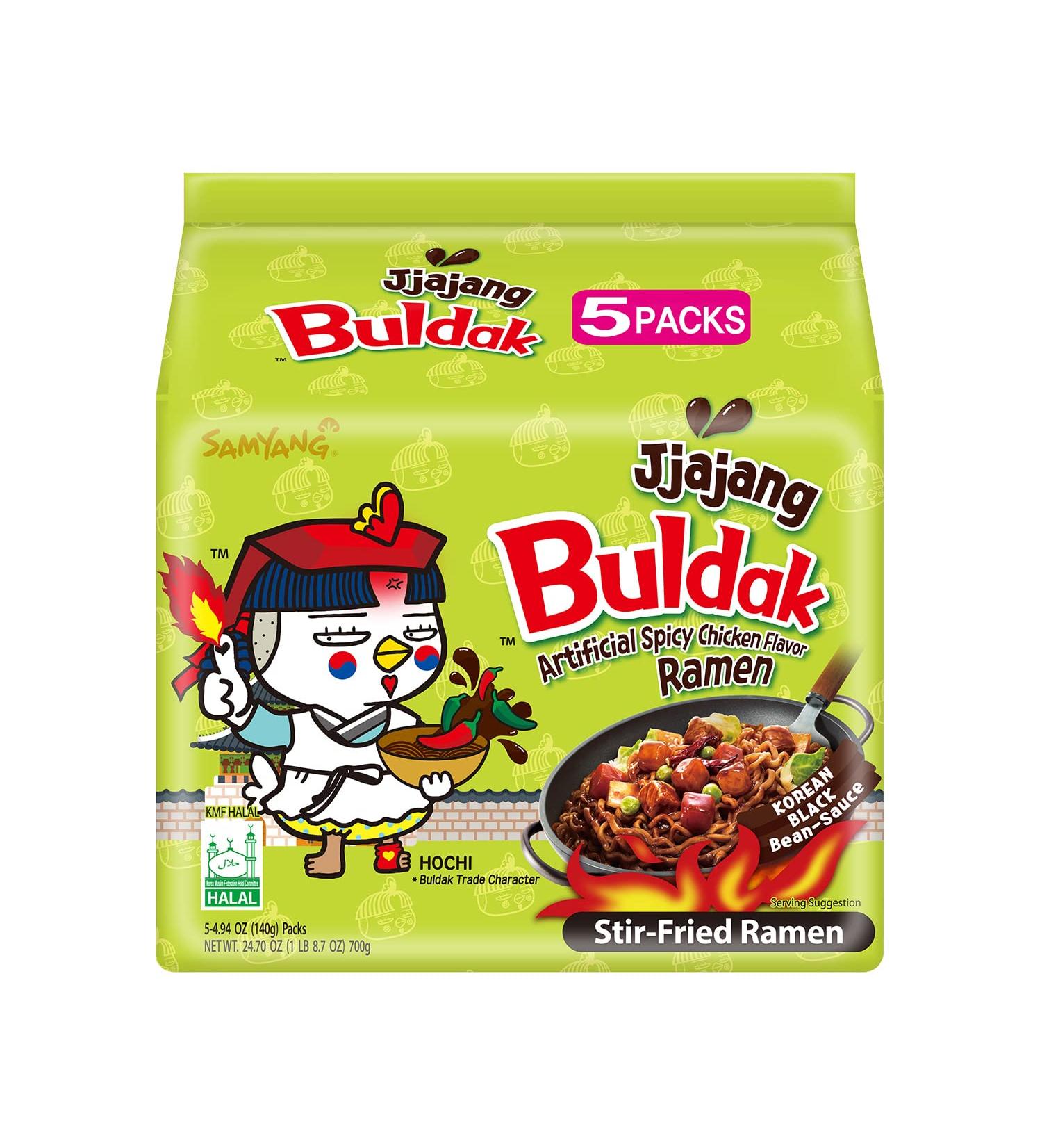 Samyang Buldak Chicken Stir Fried Ramen Jjajang Spicy 4.94 Oz (Pack of 5) - Buy Online on GoSupps.com