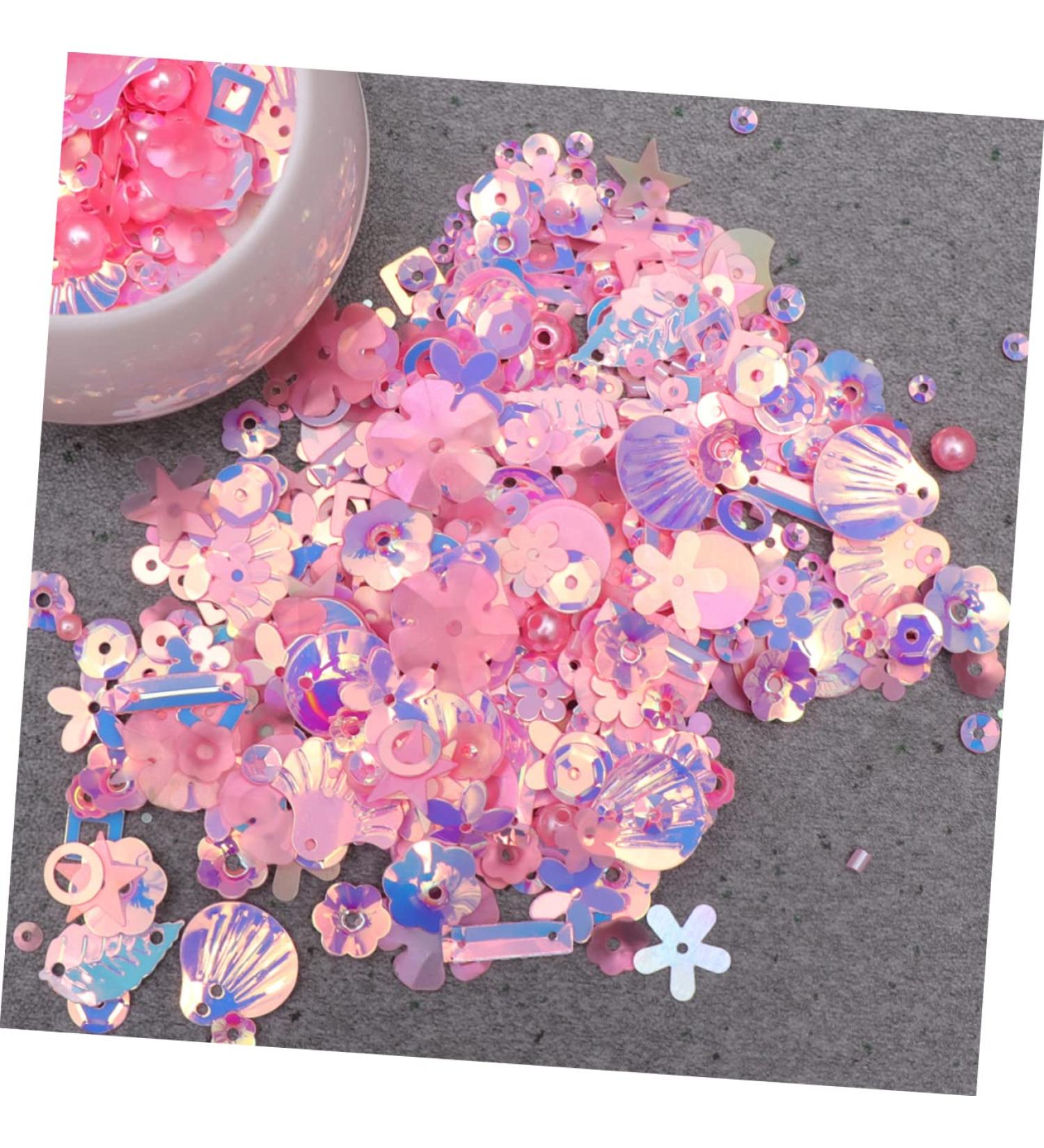 SEWOART 2 Pack Sequin Decals Crafts Sequin Beads Wedding D cor Wedding Table Confetti Applique Clothing Pink Pink 2x1.2x0.1cm - Buy Online on GoSupps.com