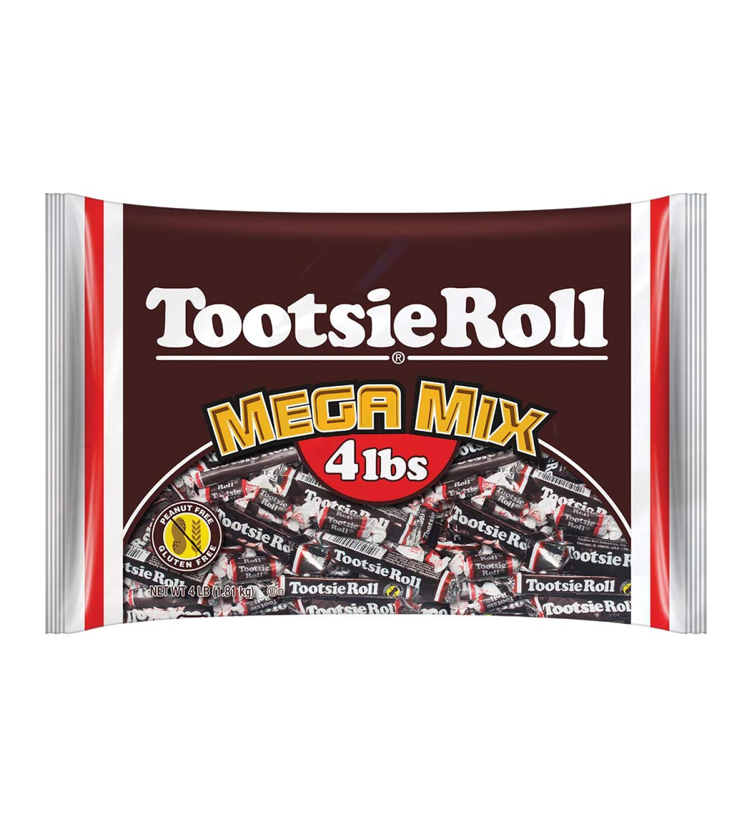 Tootsie Roll Mega Mix - 5 Classic Chocolatey Shapes and Sizes - 4lb Pack - Buy Online on GoSupps.com