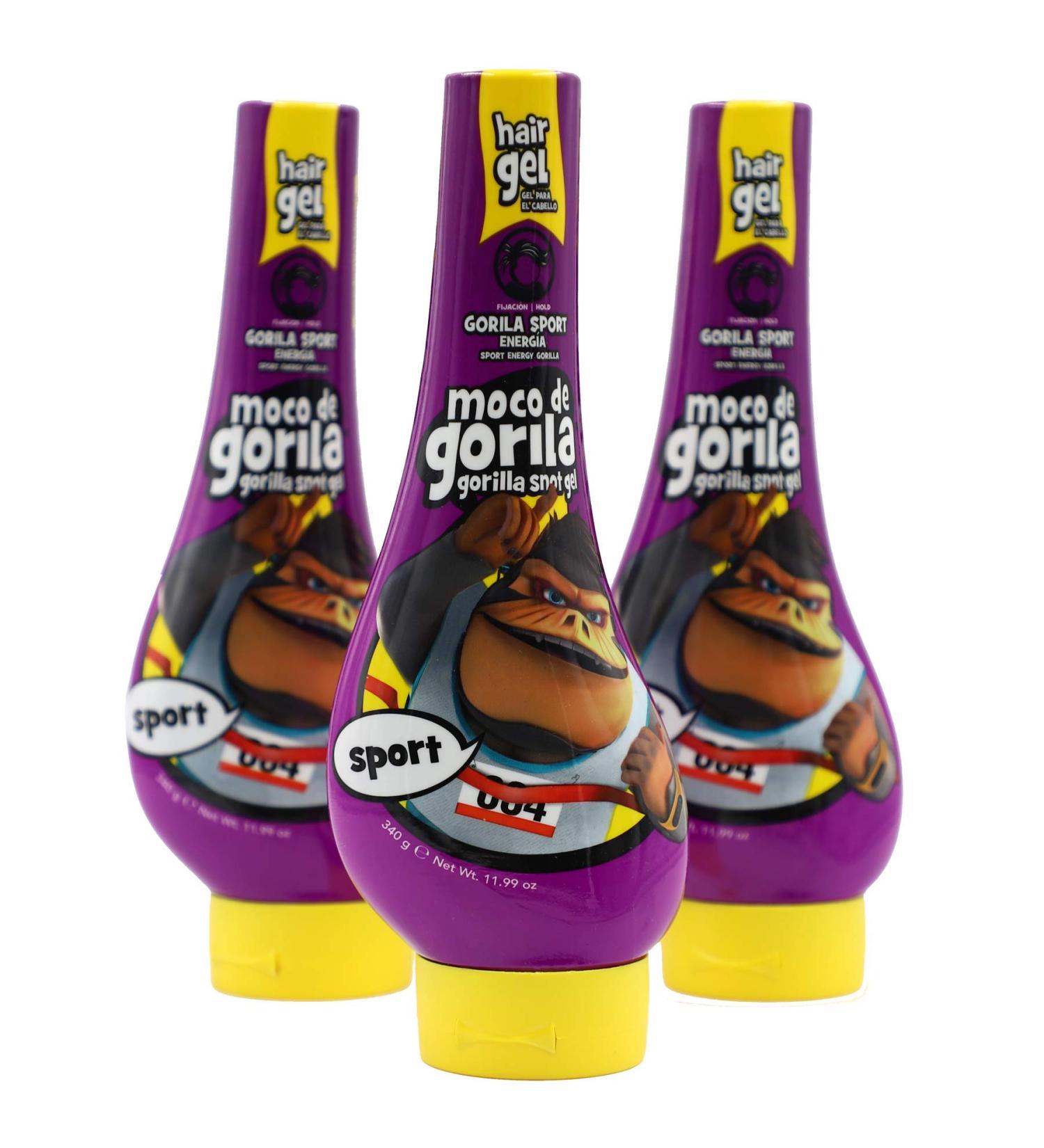 Moco de Gorila Sport Squizz Hair Styling Gel 3-Pack - Long-Lasting Hold, Reactivatable, 11.92 Oz Each - Buy Online on GoSupps.com