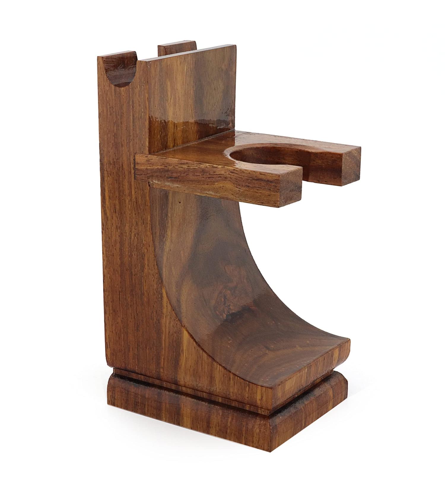 Haryali London Sustainable Shaving Stand | 2 in 1 Wooden Razor & Brush Holder - Buy Online on GoSupps.com