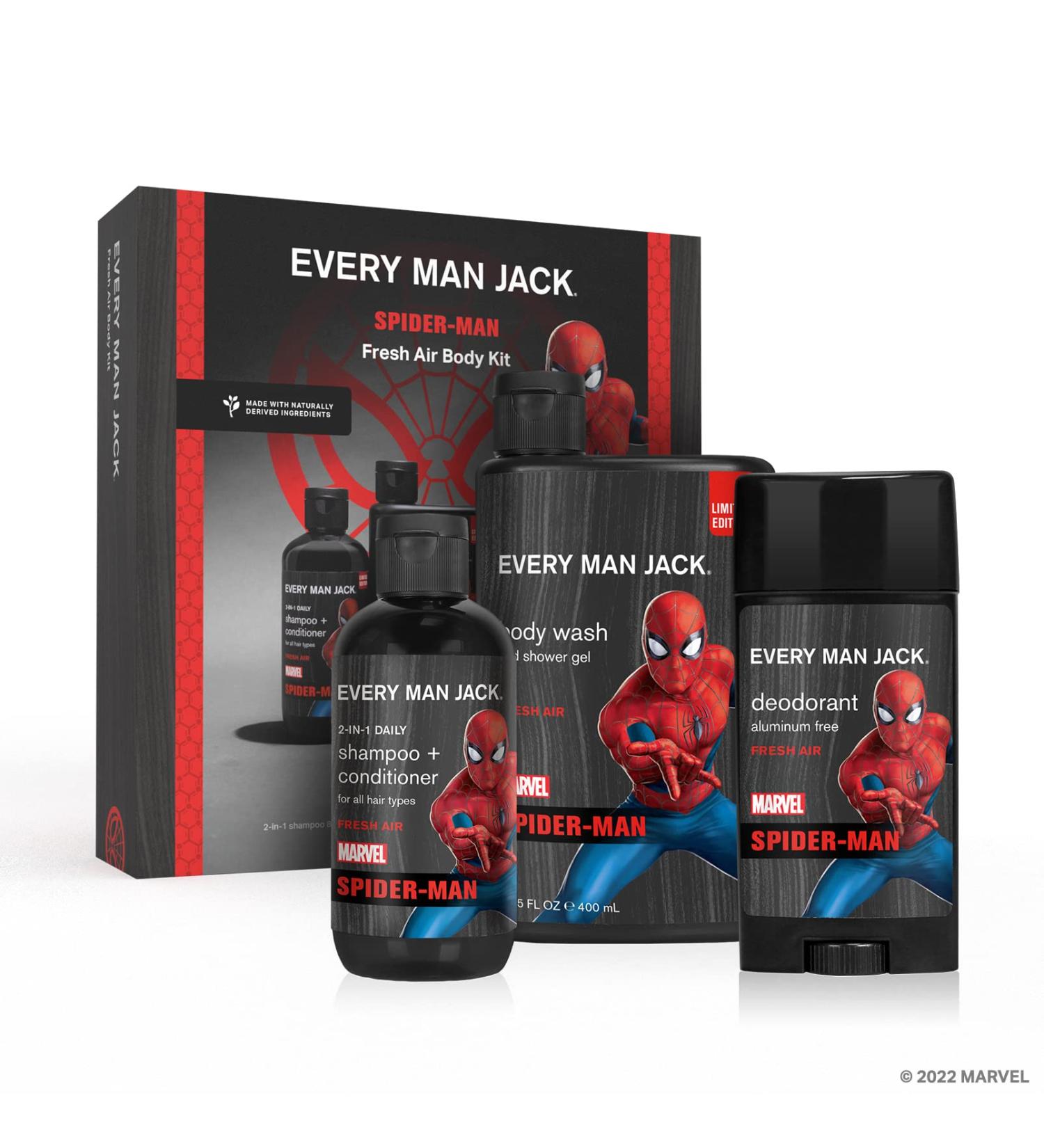 Spider-Man Body Set - Bath & Body Gift Set with Body Wash, Shampoo & Deodorant | Every Man Jack - Buy Online on GoSupps.com