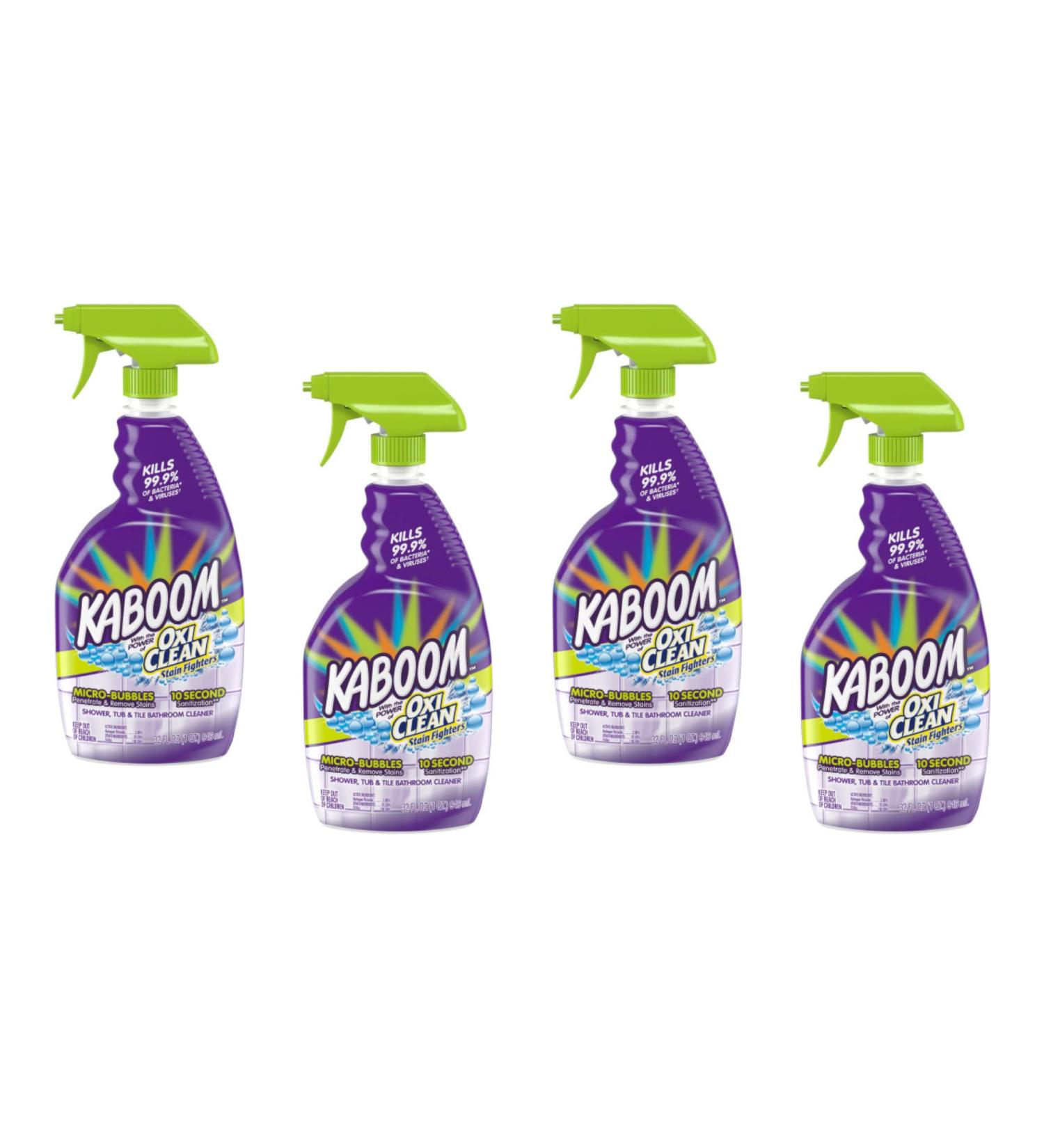 Kaboom Shower Tub & Tile Cleaner with Oxi Clean 32 oz - 4 Pack | Effective Bathroom Cleaning Solution - Buy Online on GoSupps.com