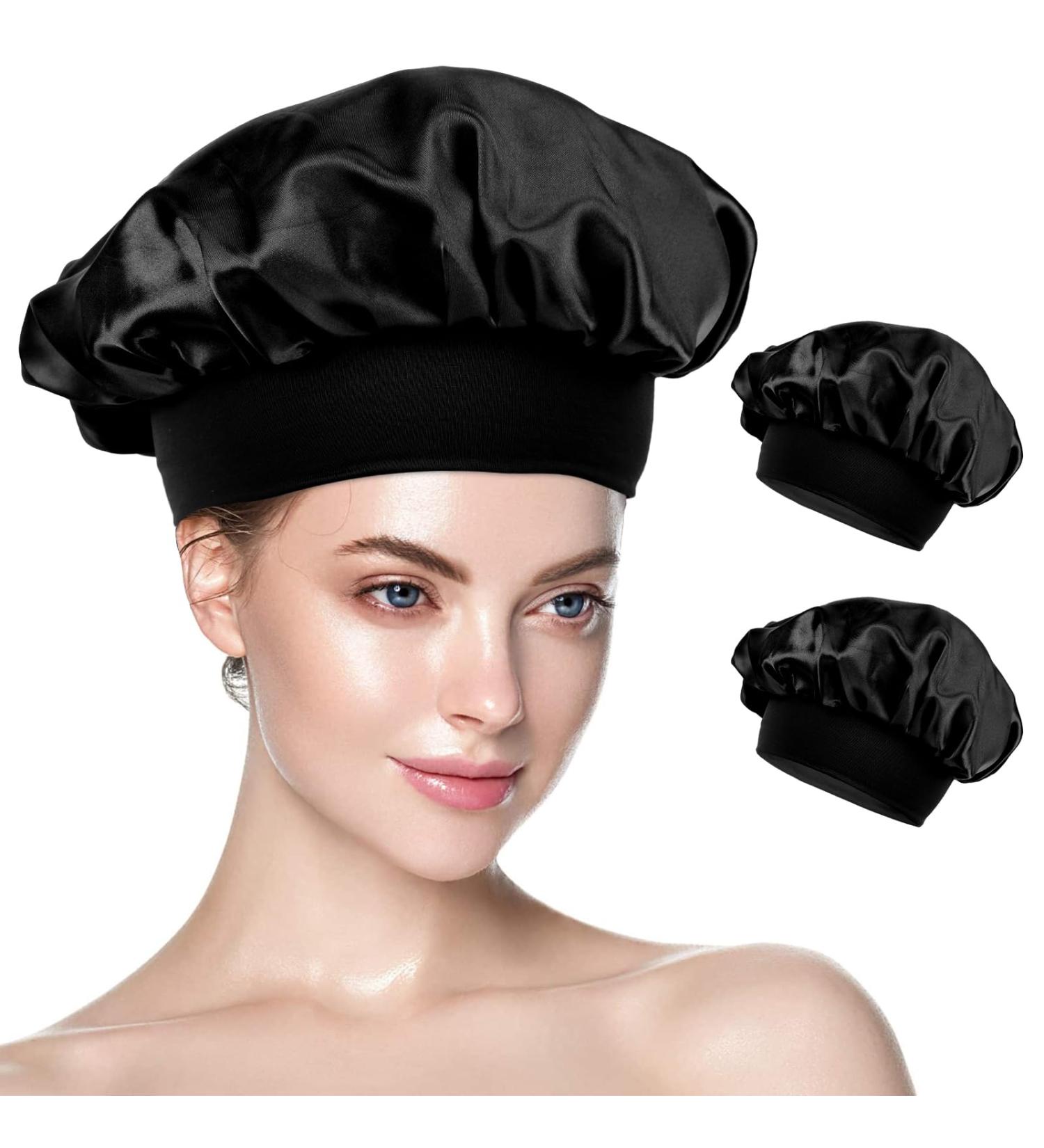 Silk Bonnet for Sleeping | 2-Piece Satin Hair Wrap Set | Soft Silk Hood for Women & Girls (Black) - Buy Online on GoSupps.com