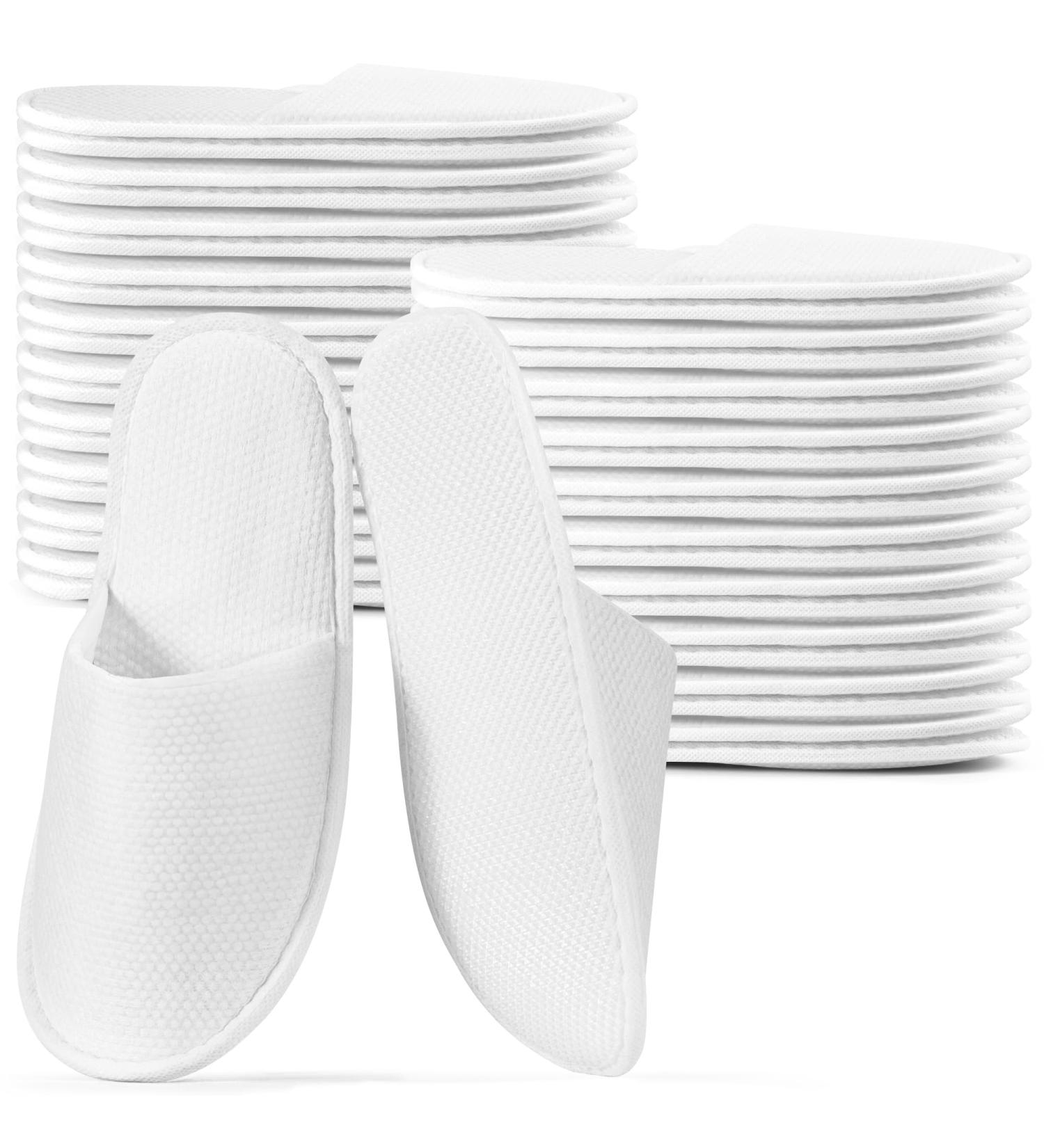 Buy Anerl 20 Pairs Disposable Non-Slip Slippers | Washable Reusable Guest Shoes for Hotels & Parties | EU Size 36-43 - White - Buy Online on GoSupps.com