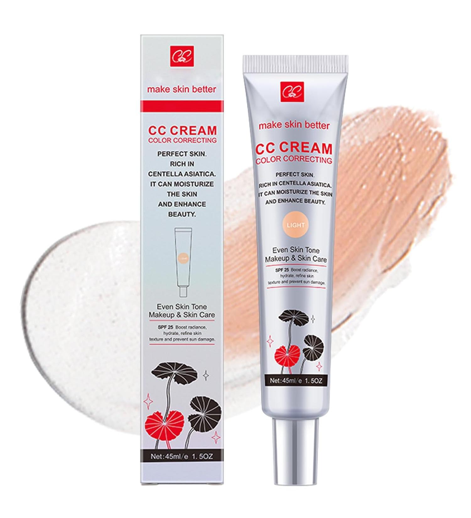Color Correcting CC Cream with Centella Asiatica | SPF 25 Full Coverage Foundation | Even Skin Tone & Moisturizing Matte Primer - Buy Online on GoSupps.com
