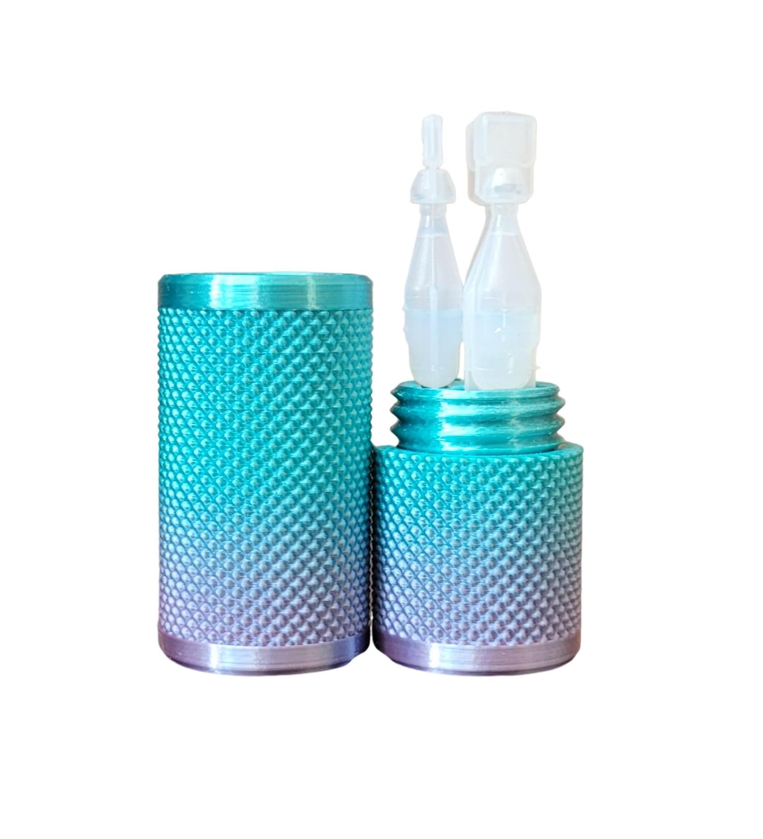 Znet3D Eye Drop Vial Holder & Travel Case - Securely Holds 3 Vials - Screw-On Lid Knurled Design - Multi-Color Travel Solution for Safe Vial Storage - Buy Online on GoSupps.com