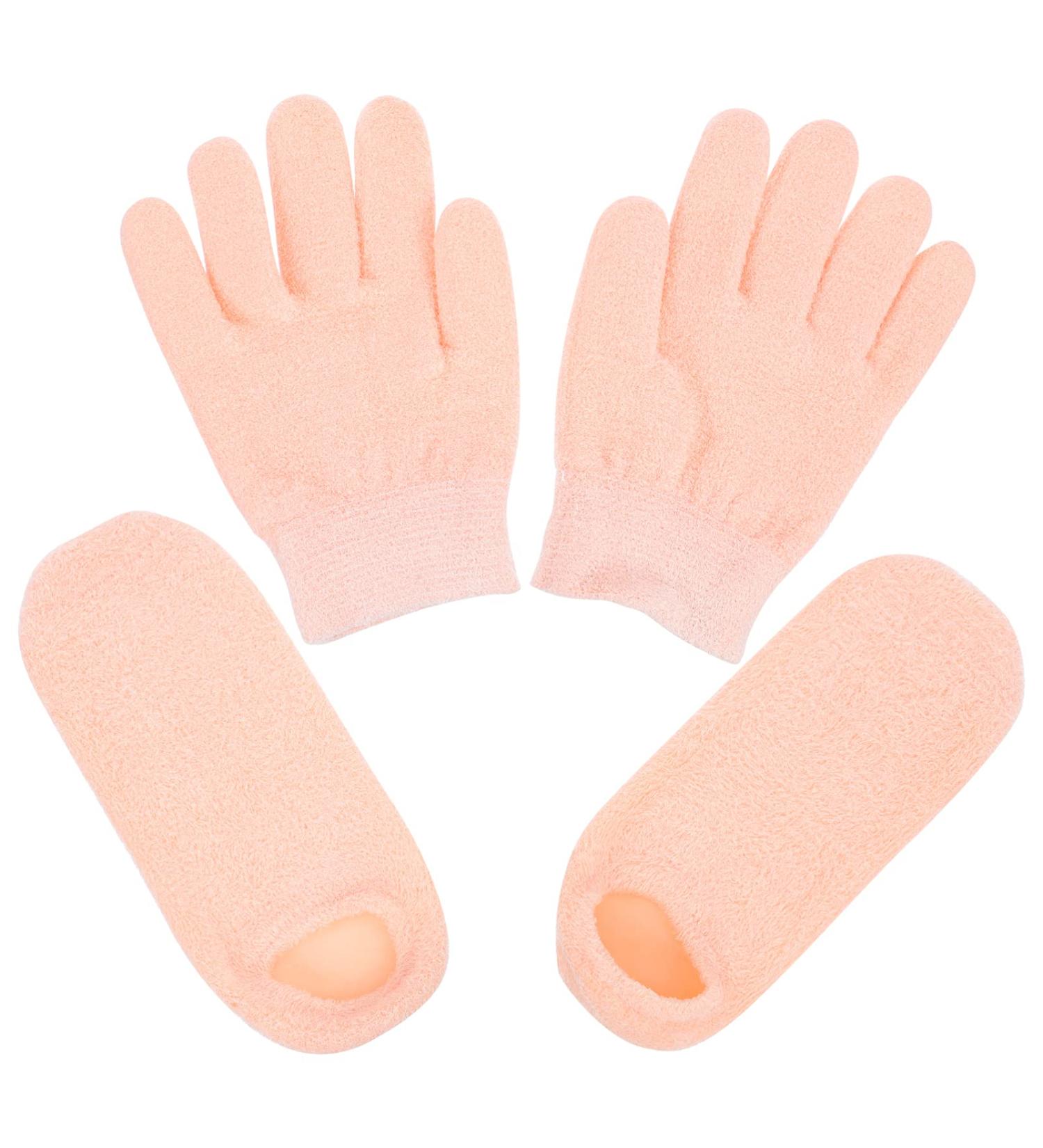 Minkissy Womens Mittens Moisturizing Gloves and Socks for Dry Cracked Feet Heels Hands Skin Repair for Foot Care Booties and Heel Glove for Women Girls Khaki Ladies Mittens - Buy Online on GoSupps.com