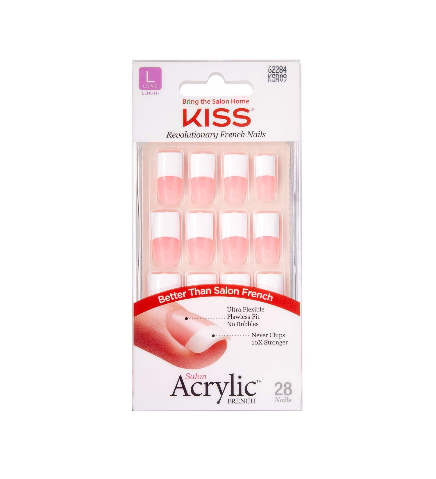 Kiss Salon Acrylic French Nails KSA09 - 28 Count (Pack of 1) - Buy Online on GoSupps.com