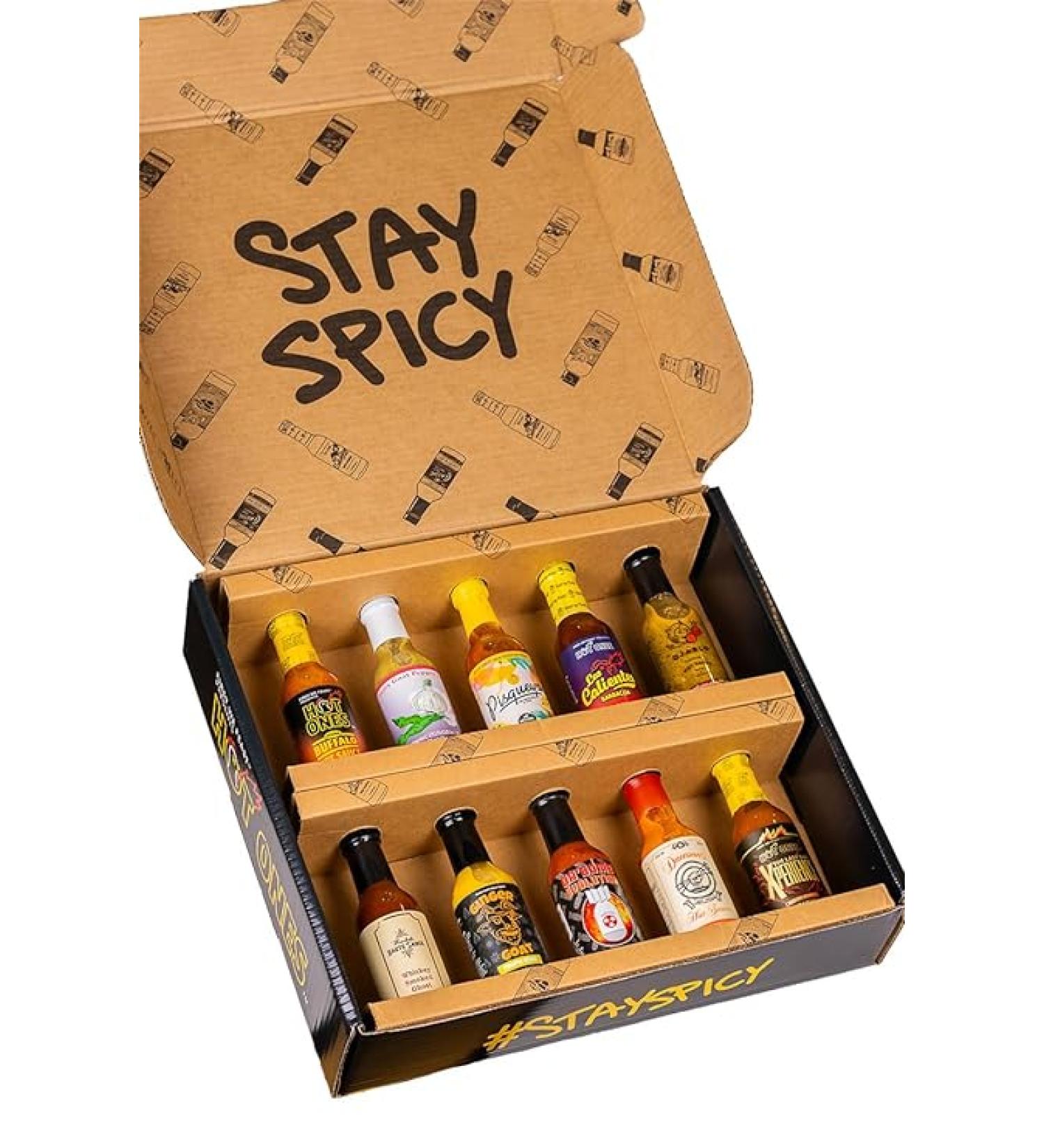 Hot Ones Season 22 Lineup Hot Sauce Challenge Kit - 10-Pack of Unique Natural Ingredients Gift Box for Spice Lovers - Small Batch 5 fl oz Bottles - Buy Online on GoSupps.com