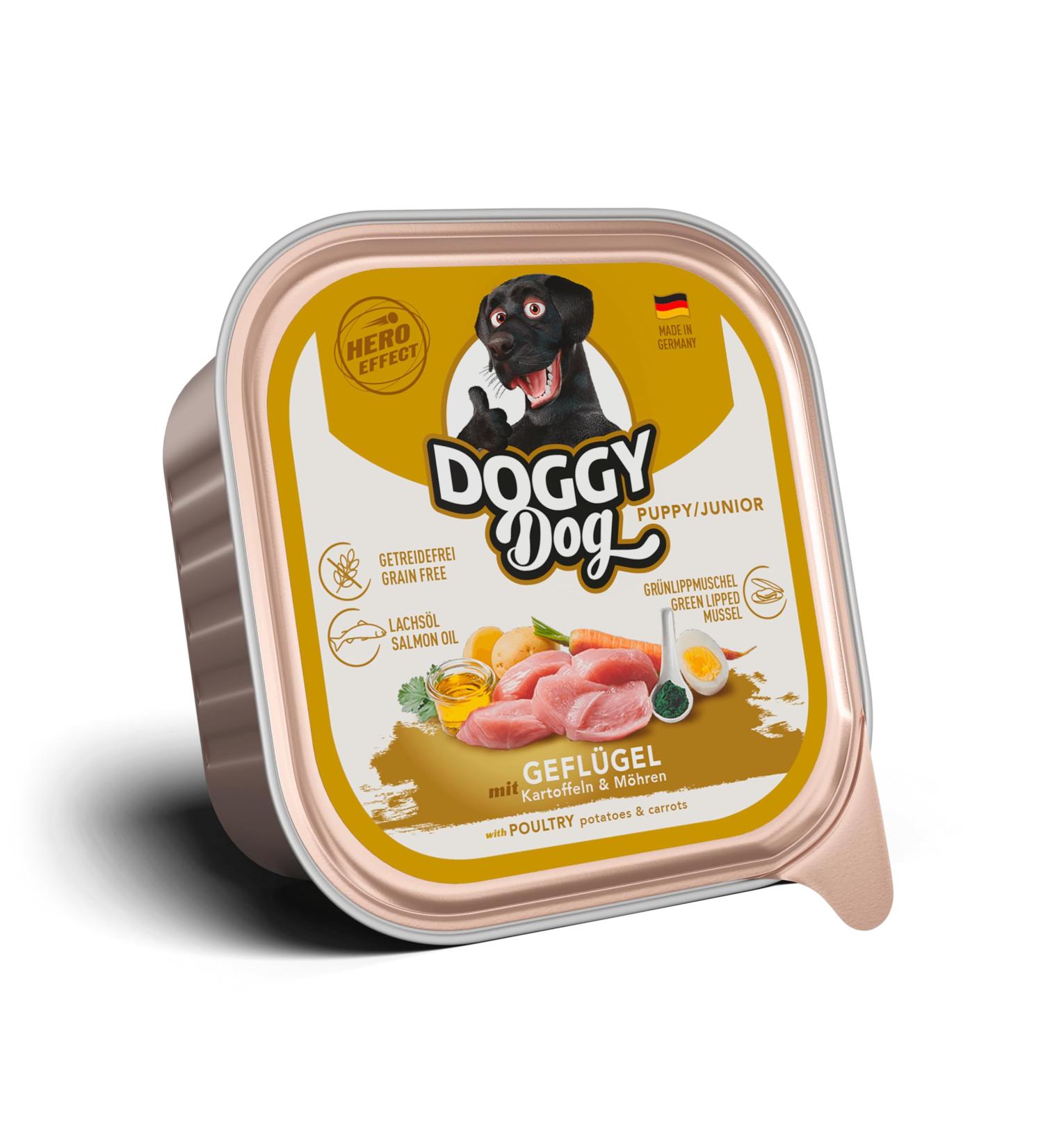 Doggy Dog Pat 10 x 150 g Poultry Puppy/Junior - Buy Online on GoSupps.com