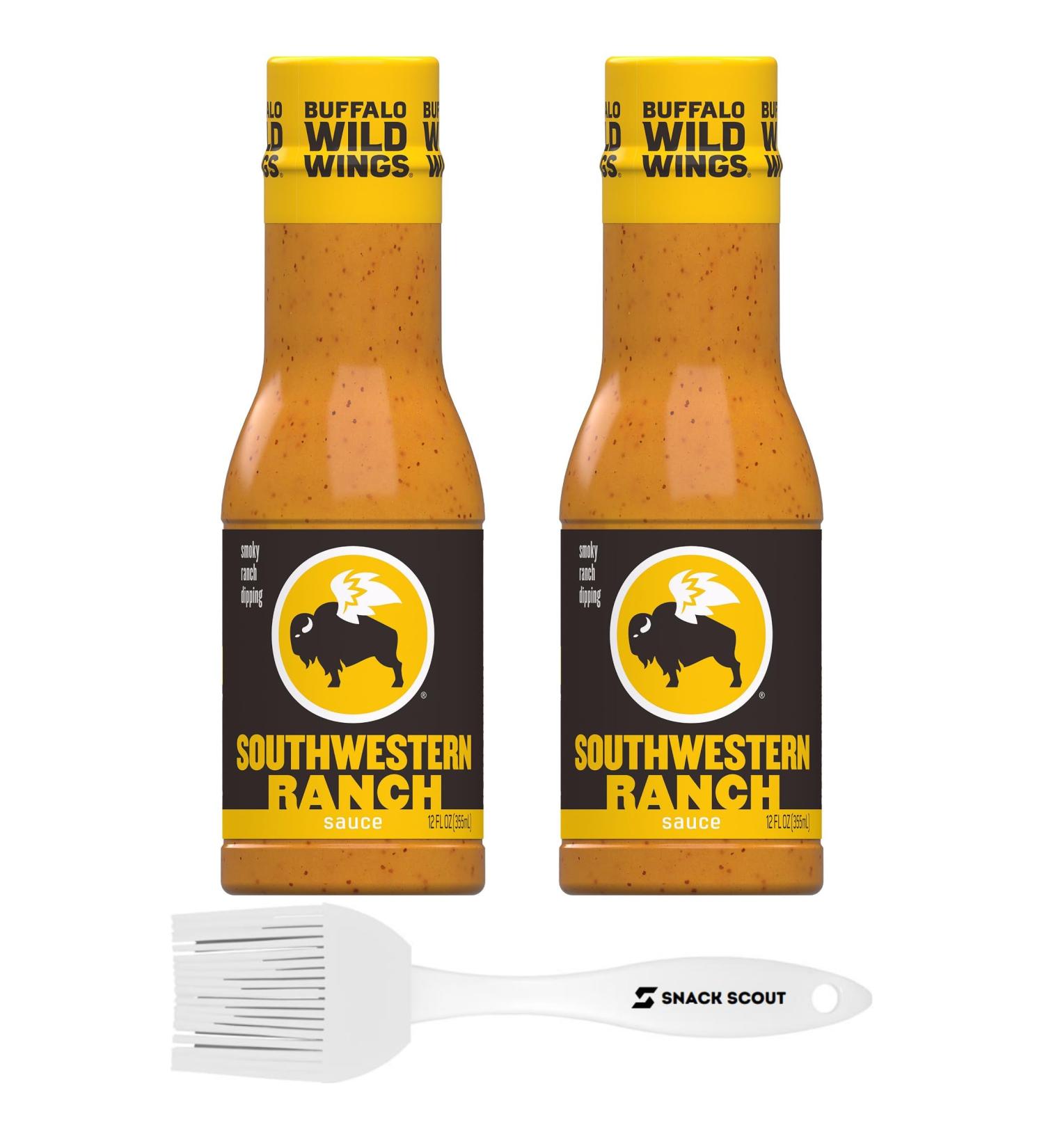 Buffalo Wild Wings Southwestern Ranch Sauce 12 fl. oz. (2 Pack) Bundled With Snack Scout Basting Brush - Buy Online on GoSupps.com