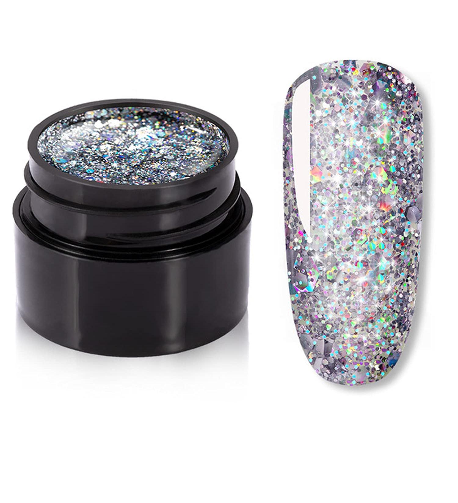 8 Colors Glitter Diamond Gel Nail Polish Bright For Glitter Painting Nail Art Design Poly UV Top Base Primer For Manicure (1)