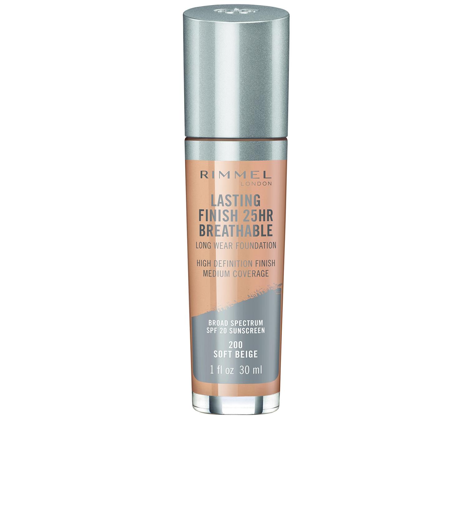 Rimmel London Lasting Finish 25HR Breathable Foundation - 200 Soft Beige, 1 fl oz - Buy Online on GoSupps.com