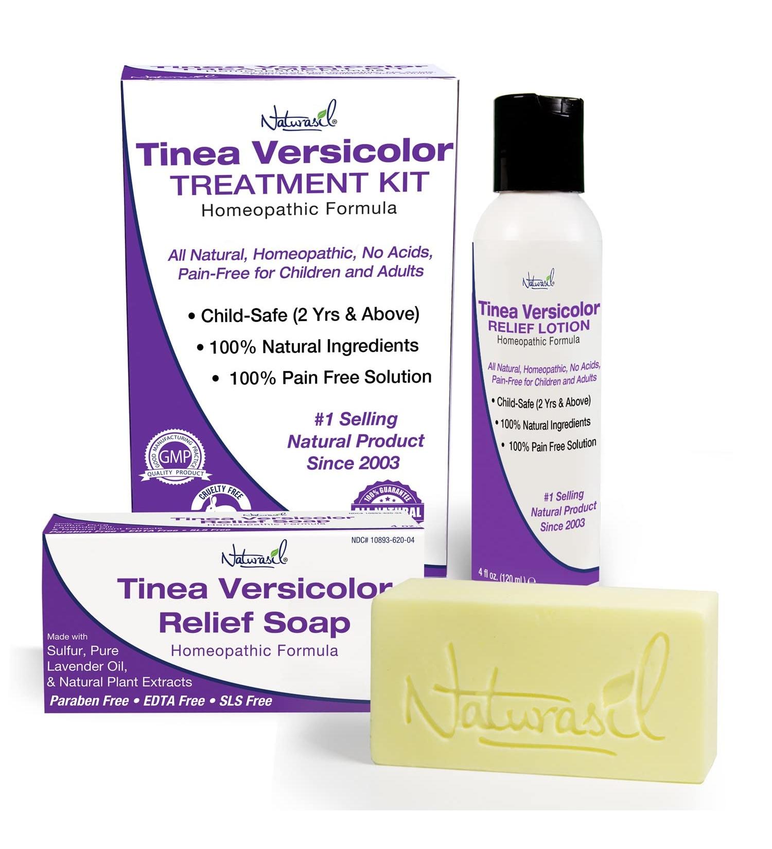 All Natural Tinea Versicolor Treatment Kit - Gentle Sulfur Lotion & Relief Soap - Fast & Effective for Discoloration  Itching  Irritation - Safe for All Skin Types & Ages - 4oz - Buy Online on GoSupps.com