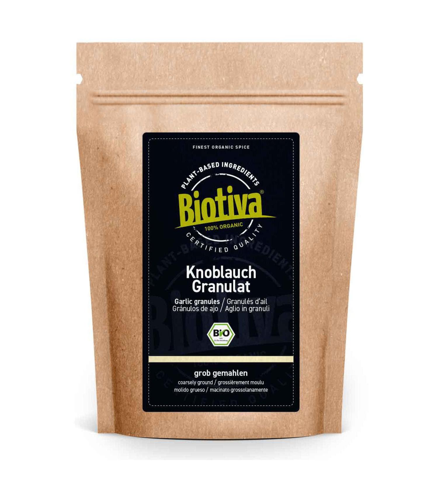 Organic garlic granules 250 g - Biotiva - Buy Online on GoSupps.com