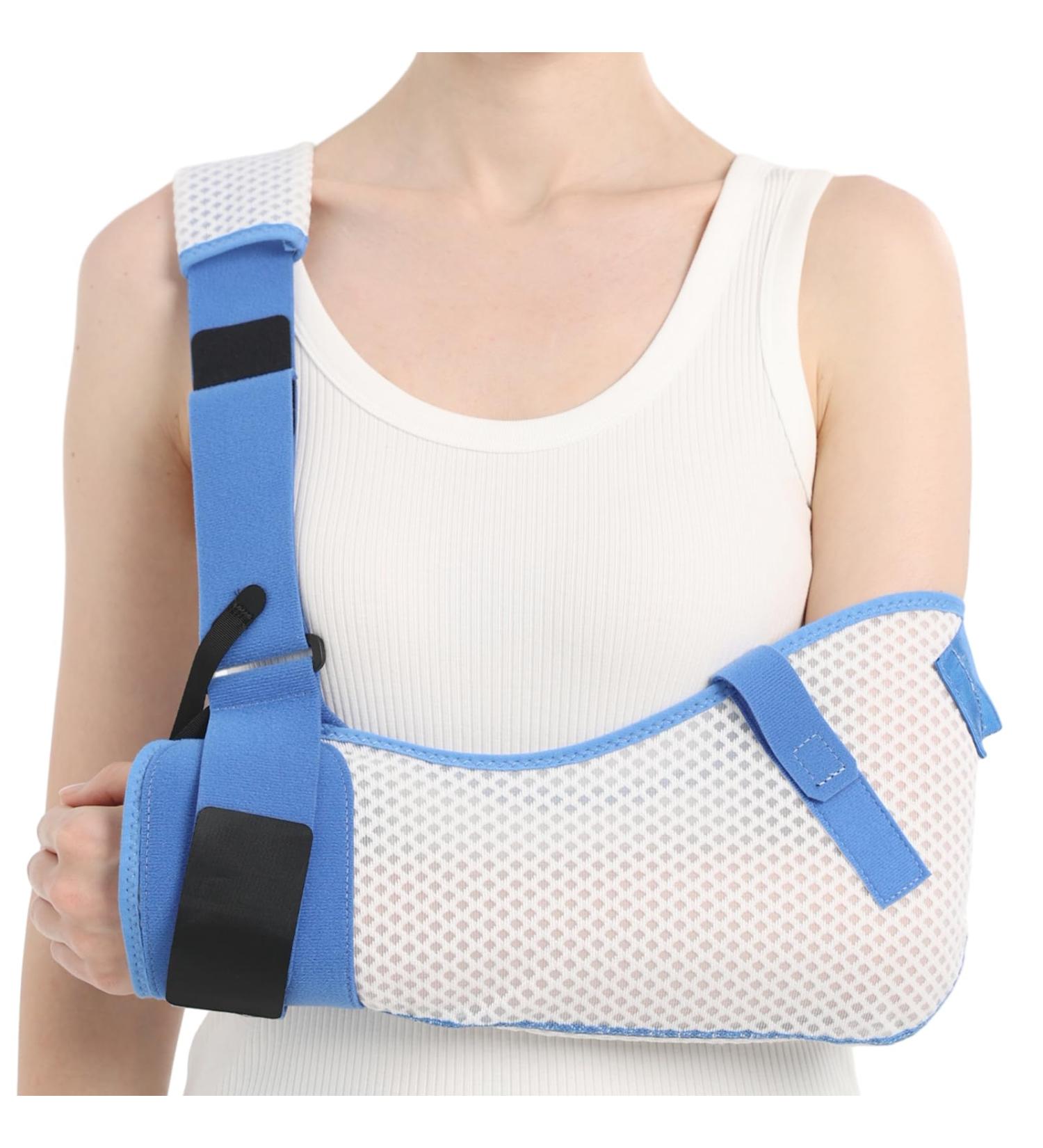 Arm Sling for Shoulder Injury - Waist Strap Immobilizer Brace Support for Sleeping & Rotator Cuff Surgery (Mesh Left Large 40-51 inch - Buy Online on GoSupps.com