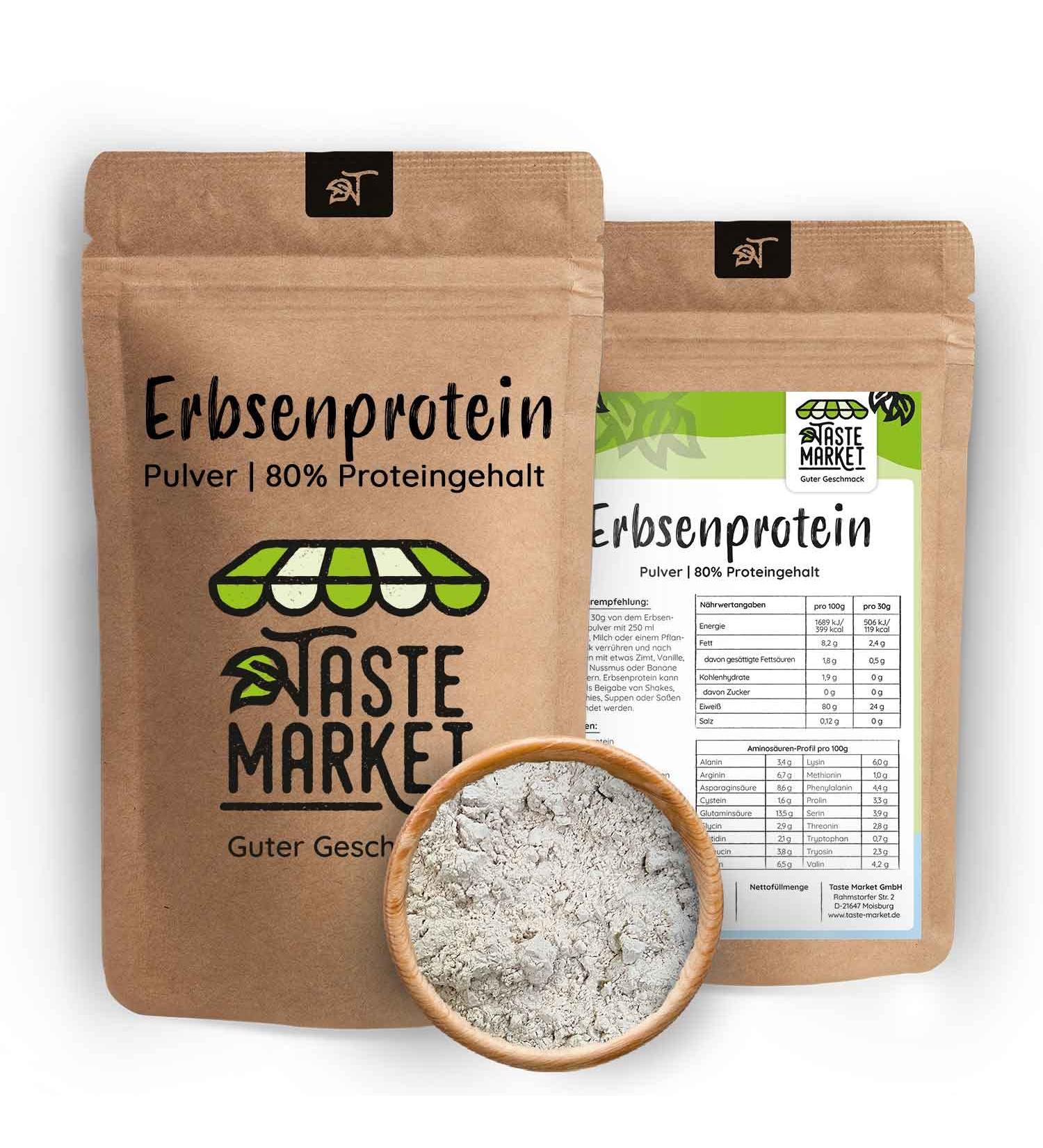  TASTE Guter Geschmack 100g Pea Protein Powder | 80% Protein | Vegan Protein Powder | Pea Protein Isolate | Taste Market - Buy Online on GoSupps.com