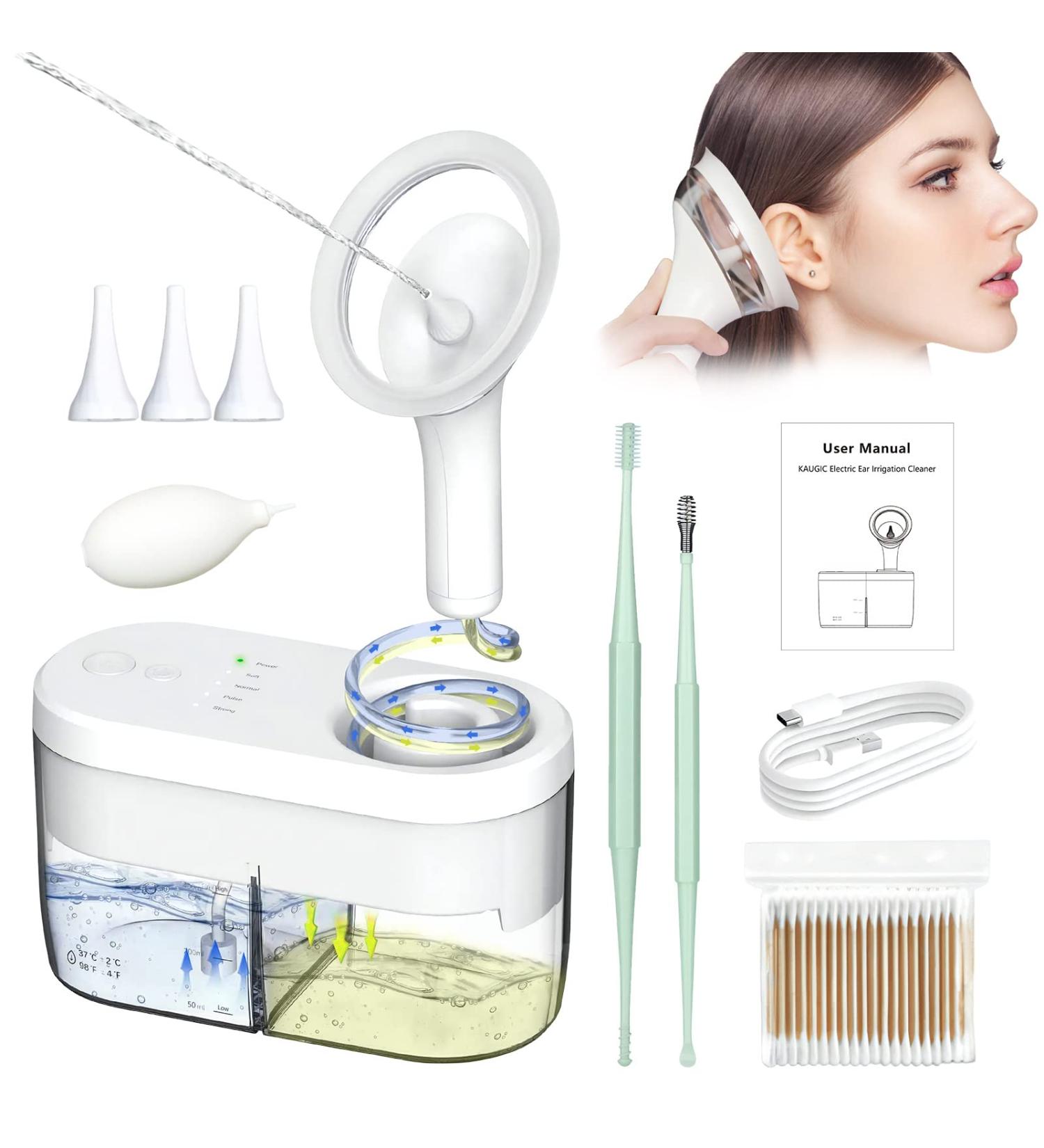 YYNPZQE Electric Ear Wax Removal Tool | Professional Ear Irrigation Flushing System | Safe & Effective Earwax Removal Kit for Adults & Kids | Includes 3 Ear Tips & 2 Ear Picks - Buy Online on GoSupps.com