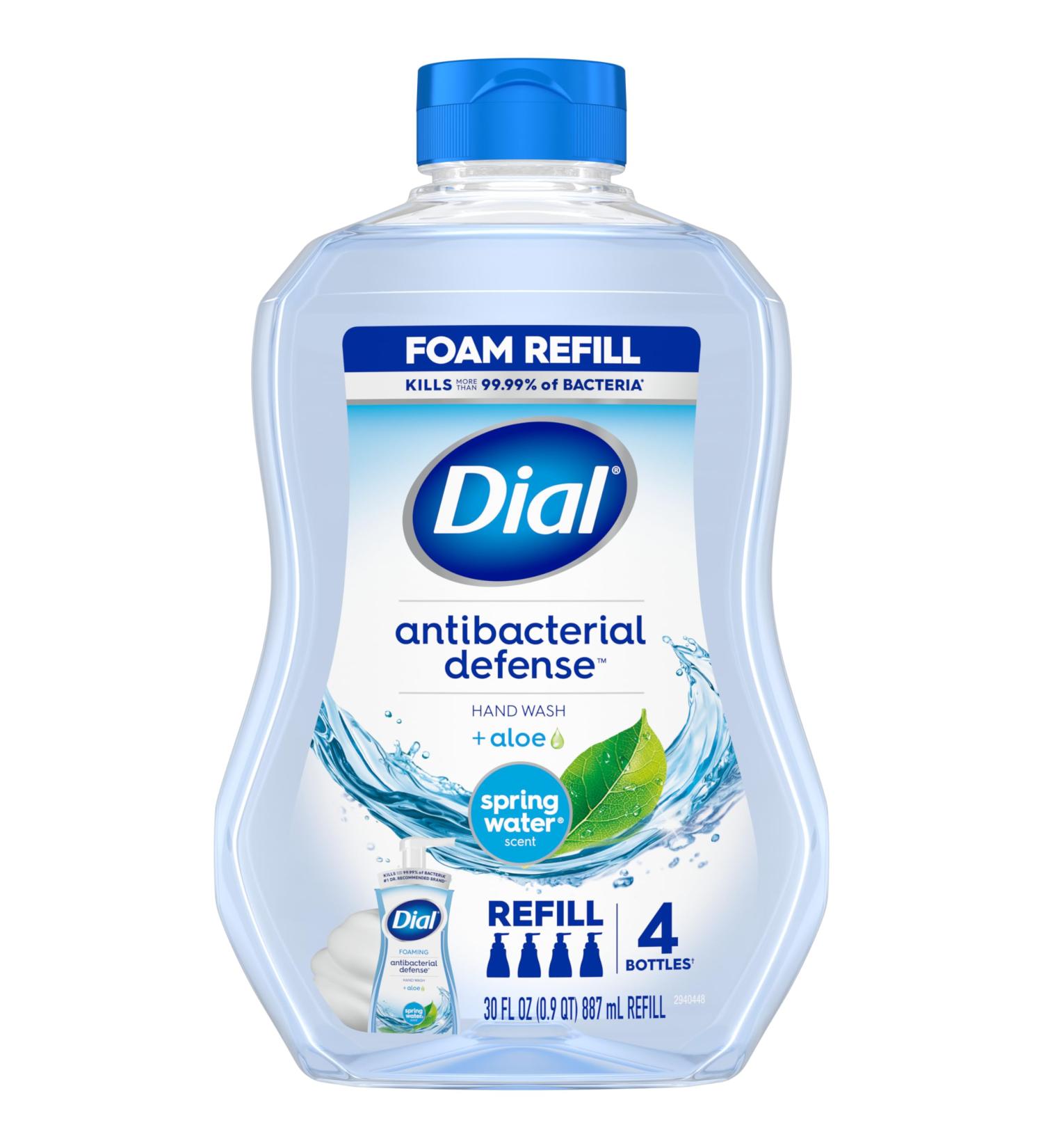 Dial Antibacterial Foaming Hand Wash Refill - Spring Water 30 oz | Buy Internationally - Buy Online on GoSupps.com