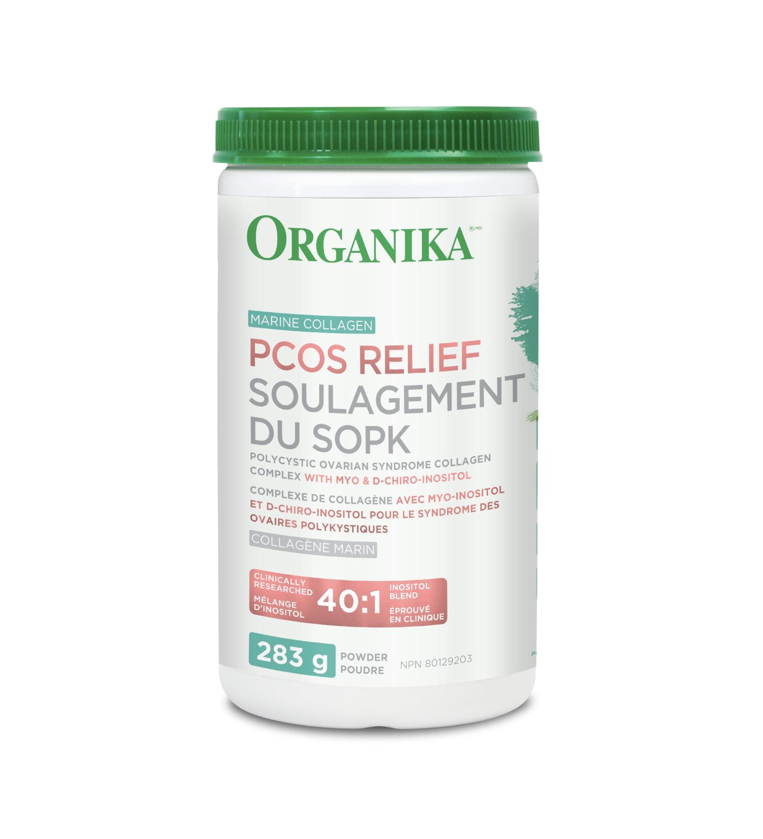 Organika Marine Collagen PCOS Relief Powder - Clinically Researched 40:1 Inositol Blend Folate B12 - Helps support Hormone Balance Menstrual Cycle Fertility- 283g - Buy Online on GoSupps.com