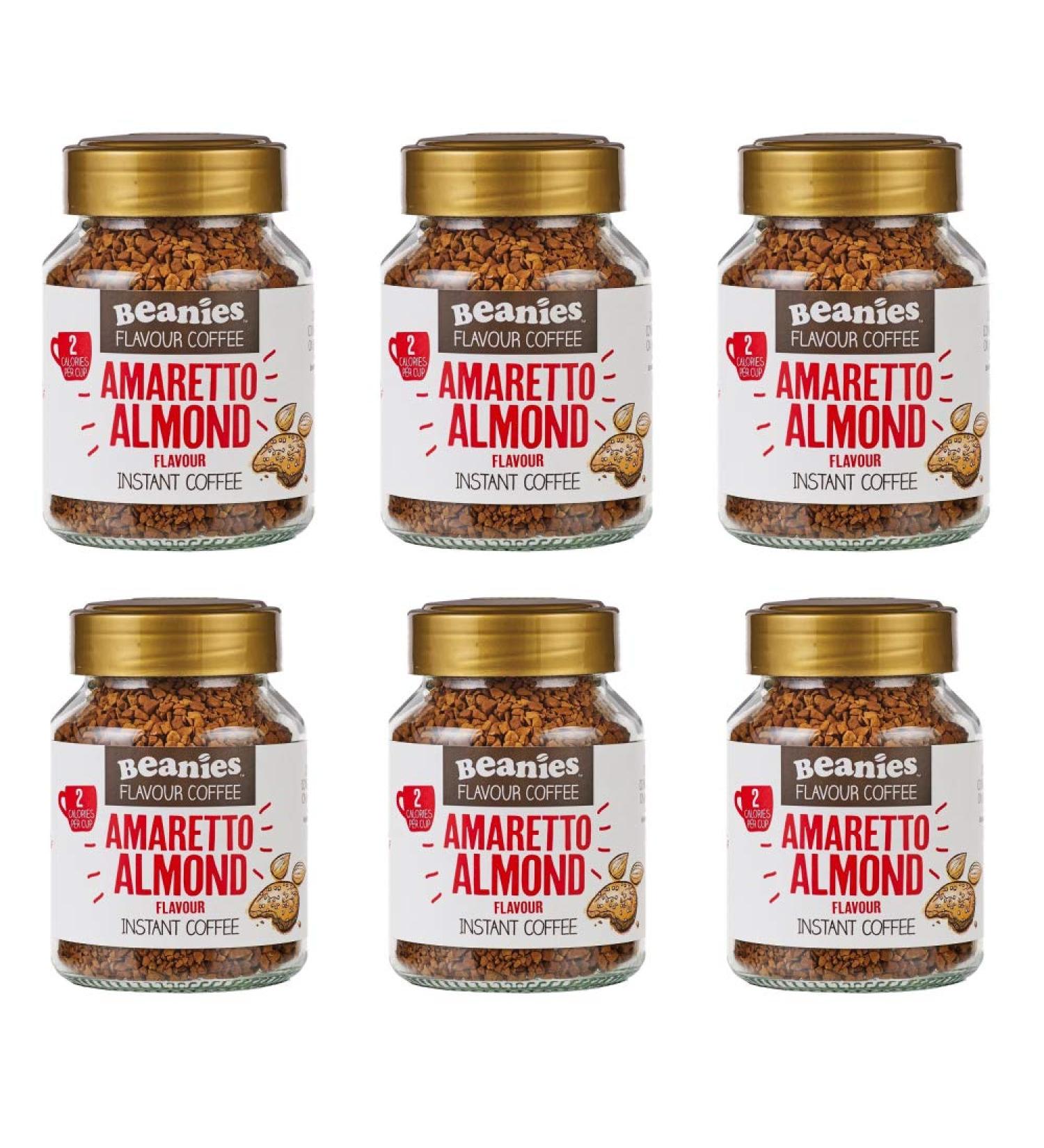 Beanies Amaretto Lot de 6 caf s instantan s saveur amande 50 g