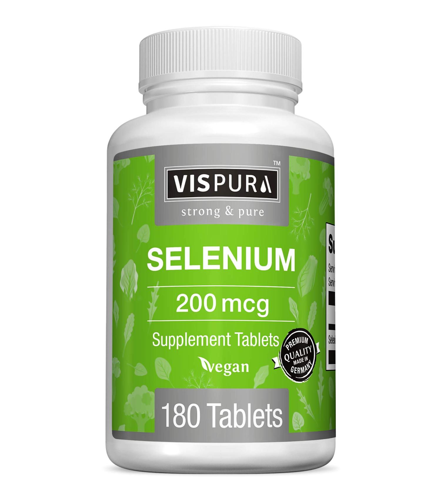 Selenium 200mcg Supplement - 180 Vegan Tablets for Immune, Thyroid, Prostate, Heart Health - Organic, Natural, Gluten-Free Trace Mineral - No Additives - 180 Count - Buy Online on GoSupps.com