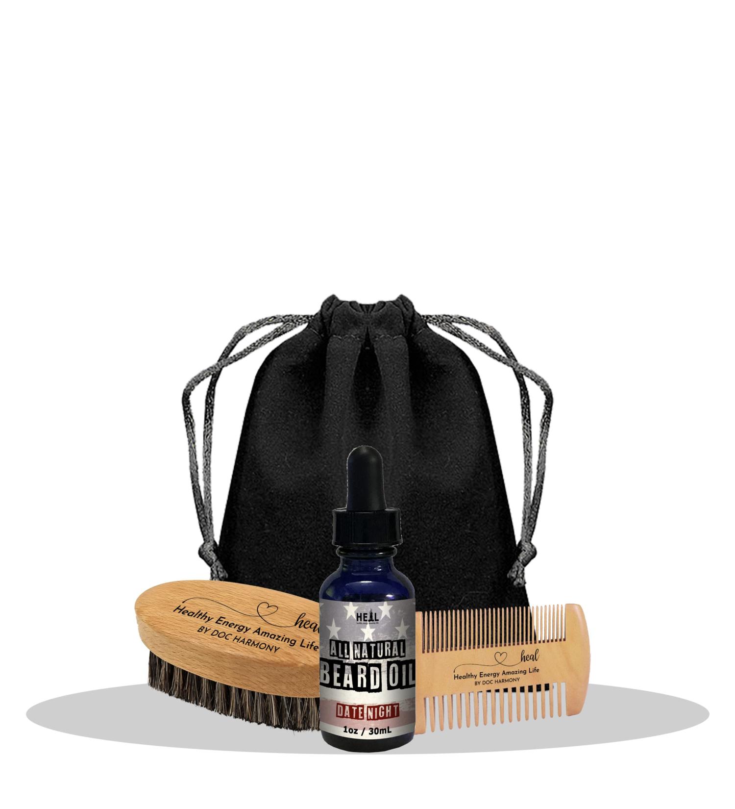 Harmony s Beard Oil Gift Set | Date Night Beard Oil Comb & Brush | Perfect Gifts for Men - Buy Online on GoSupps.com