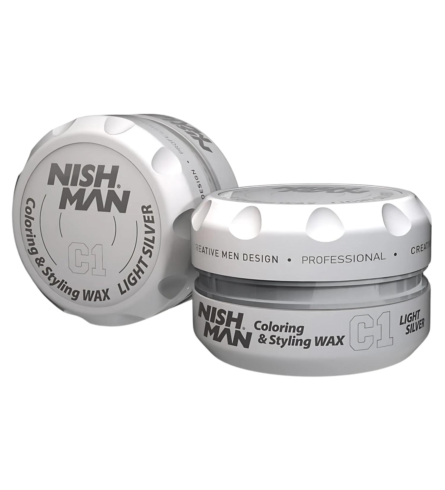  nishman NISHMAN C1 Hair Color Wax - Light Silver 100g - Instant Temporary Color Styling and Hold for All Hair Types - Buy Online on GoSupps.com