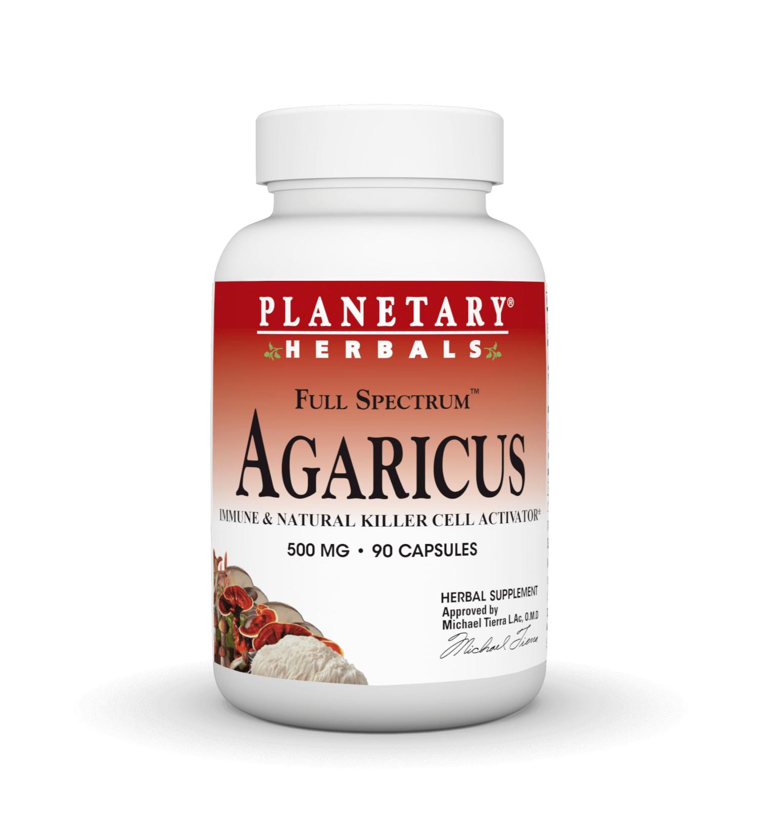 Planetary Herbals Agaricus Full Spectrum 500mg Immune & Natural Killer Cell Activator 90 Capsules - Buy Online on GoSupps.com