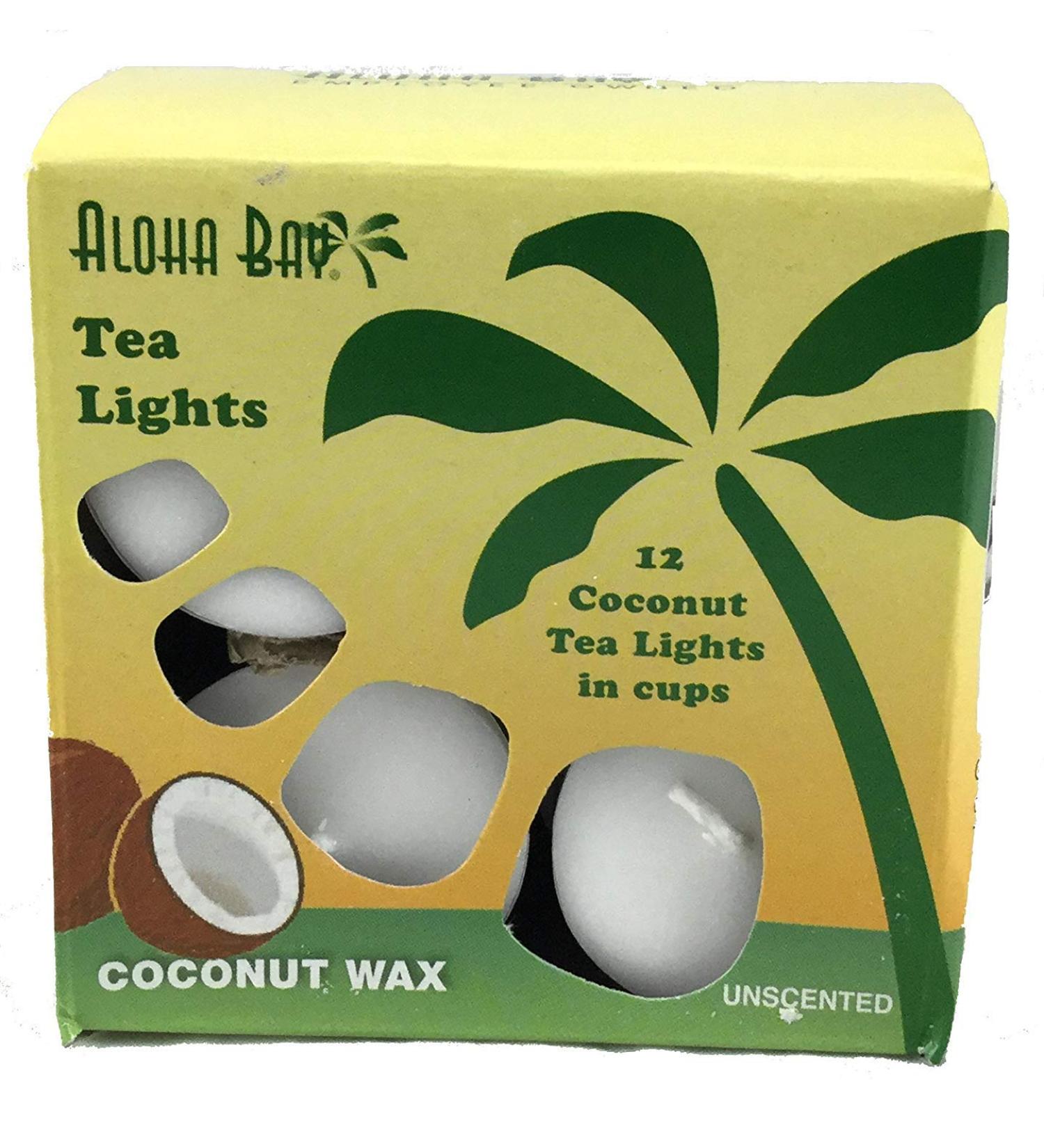 Aloha Bay Palm Wax Tea Lights with Aluminum Holder Candles, 7 Ounce