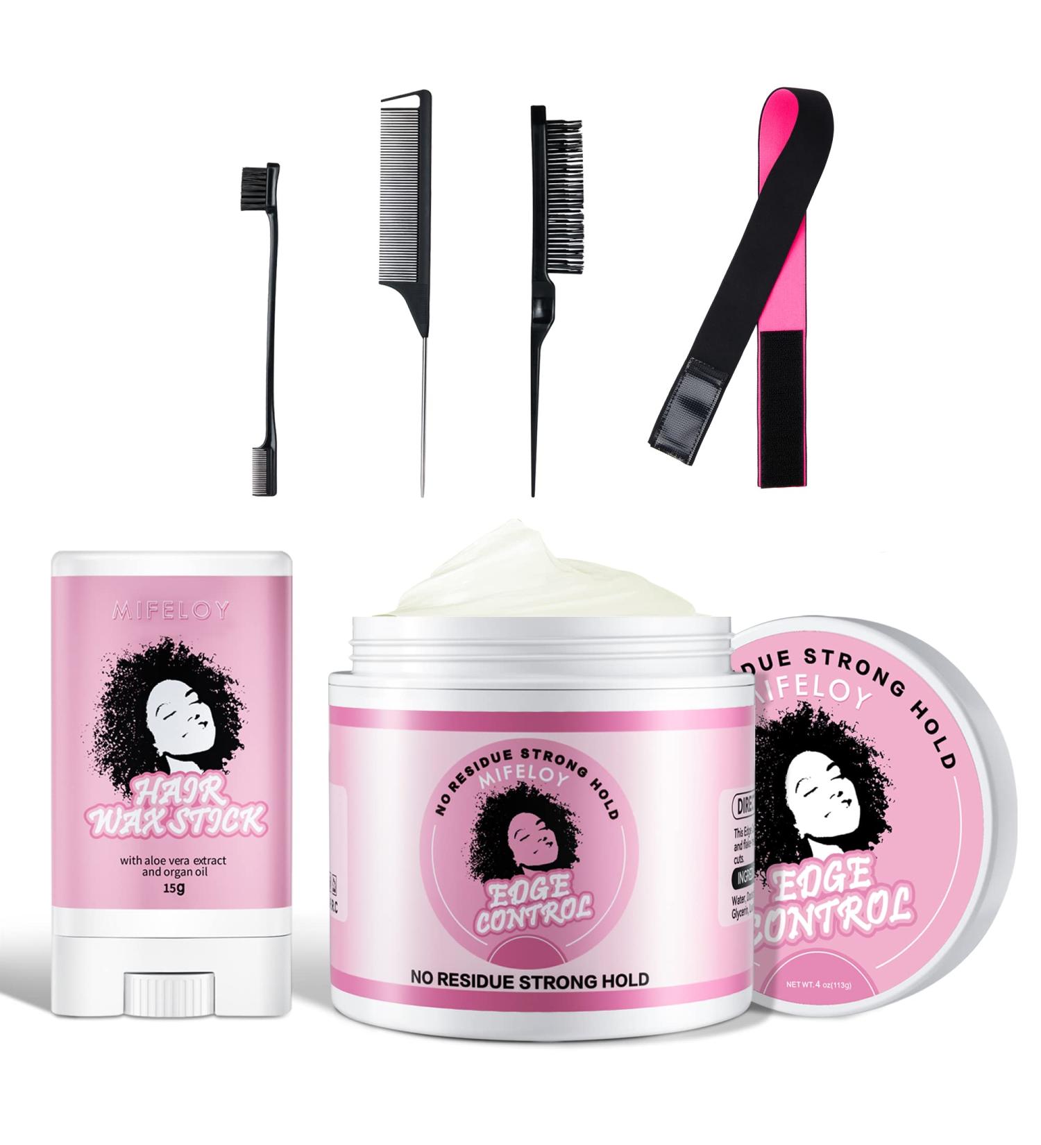 6 Pcs Wig Kit for Lace Front Wigs for Beginners Cosplay Women Girls 113g Edge Control Wax Pomade Styling Gel 15g Hair Wax Stick Teasing Brush Rat Tail Comb Edge Brush Elastic Wig Band Black - Buy Online on GoSupps.com