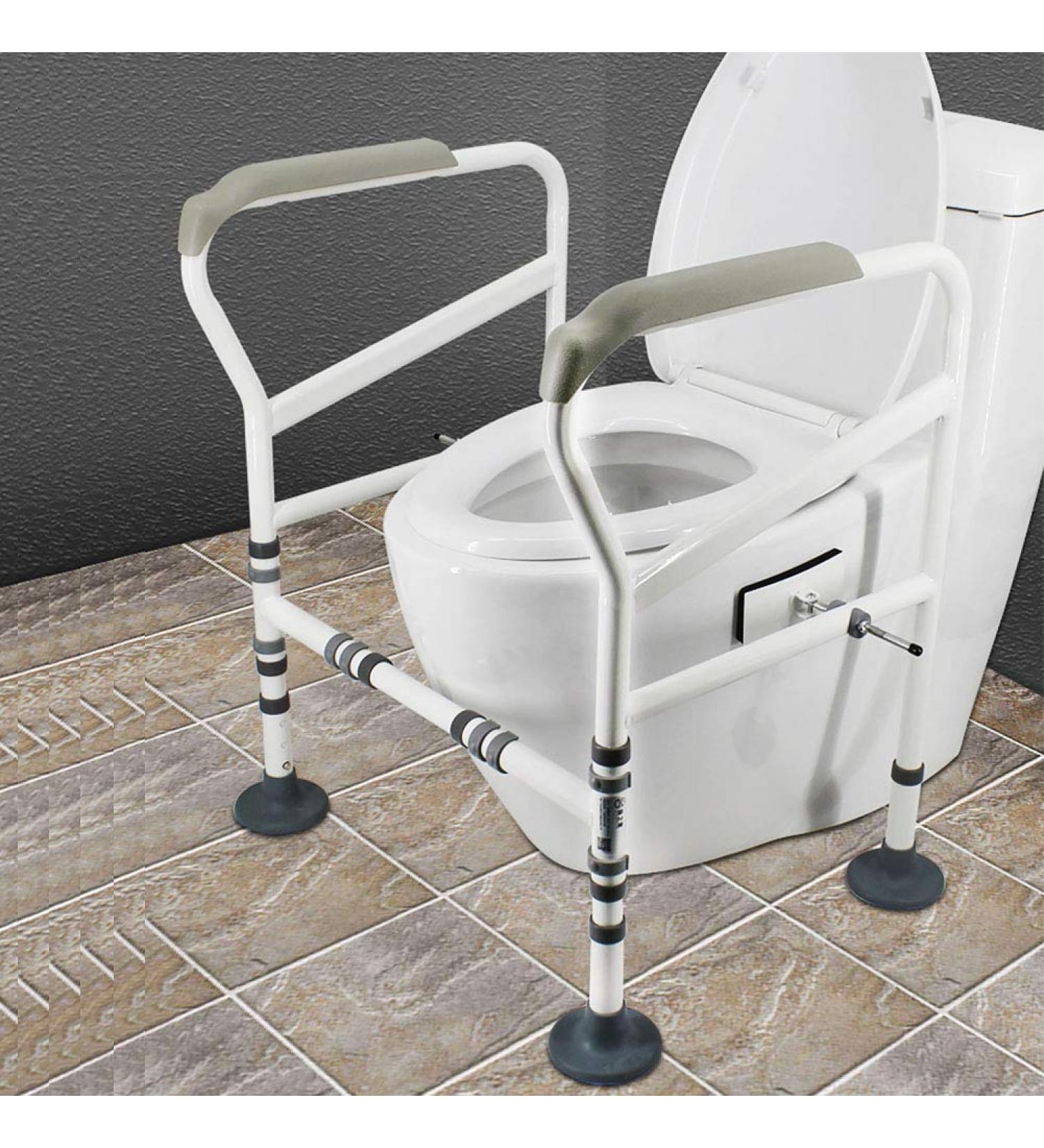 Foldable Toilet Safety Frame for Elderly | Adjustable Height | 330 Ib Capacity | Non-Slip Mat | Easy Assembly - Buy Online on GoSupps.com