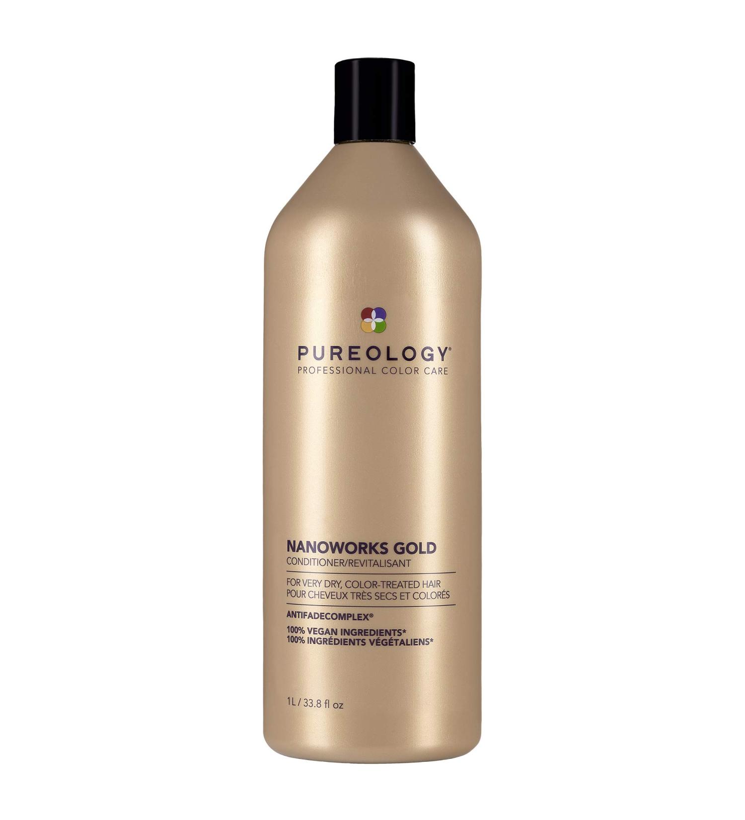 Pureology Nanoworks Gold Conditioner - Restores & Strengthens Very Dry Color-Treated Hair - Vegan & Sulfate-Free - 33.8 Fl Oz - Buy Online on GoSupps.com
