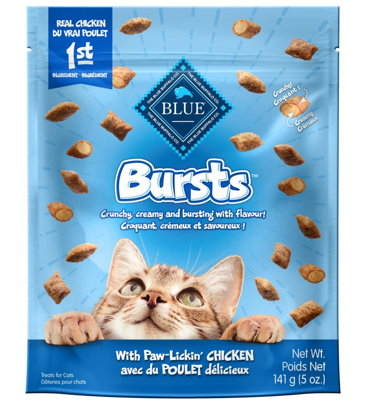 Blue Buffalo Bursts with Paw-Licken Chicken Cat Treats 141g Pouch 141 g (Pack of 1) Chicken - Buy Online on GoSupps.com