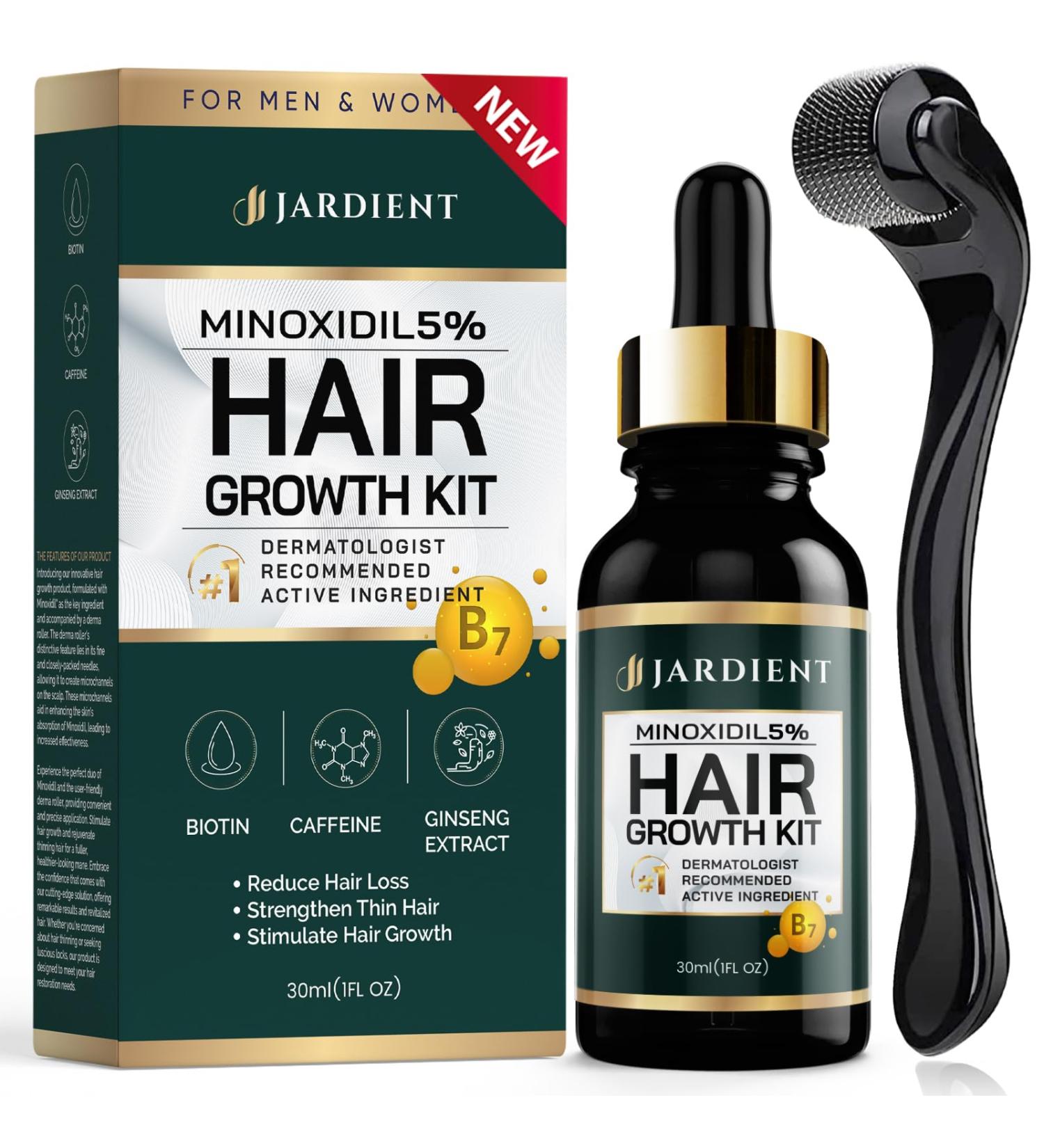 Minoxidil & Biotin Hair Growth Oil for Beards - Prevent Hair Thinning | 5% Minoxidil 1 Fl Oz - For Men & Women - Buy Online on GoSupps.com