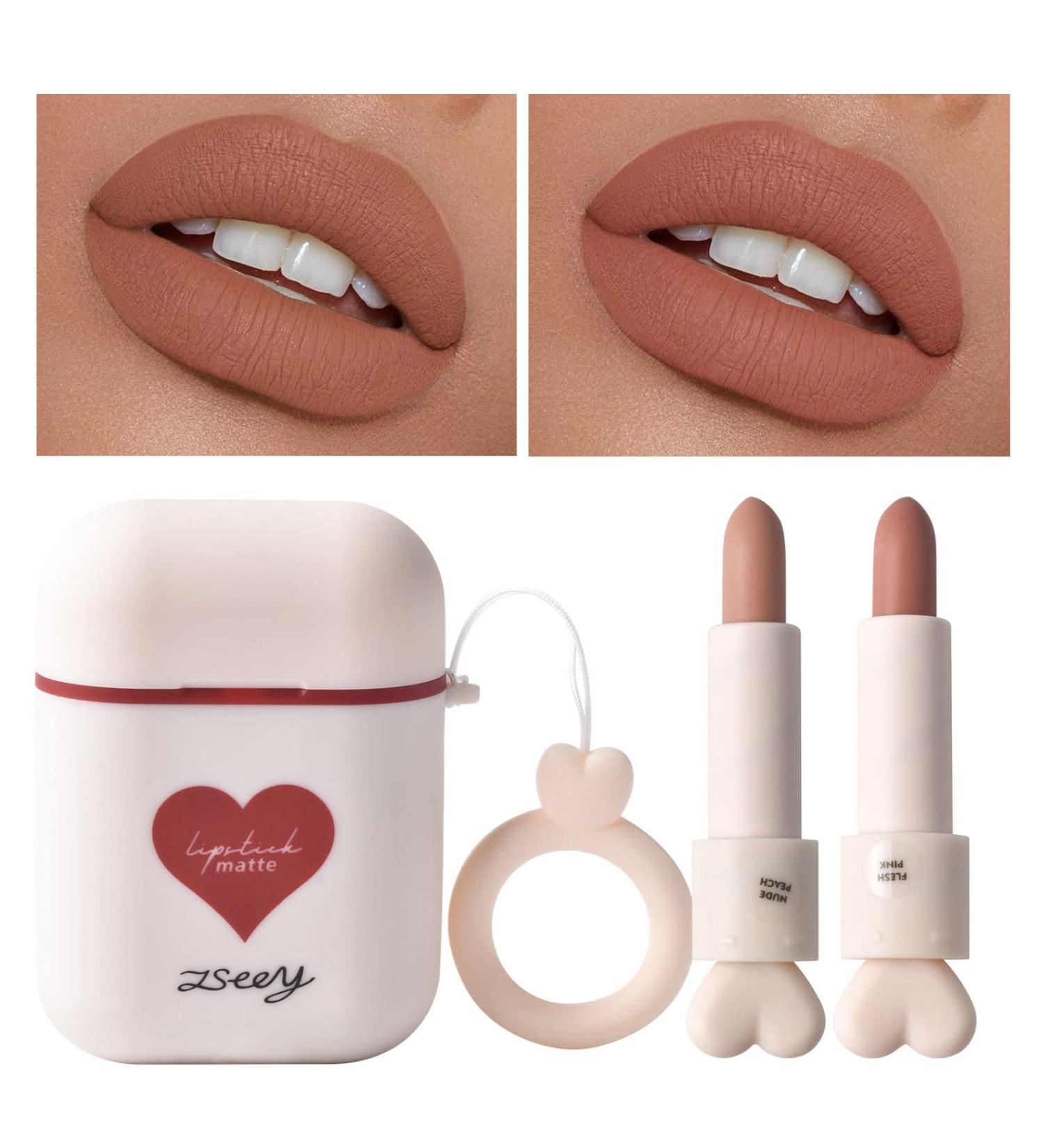 ICE LOVE Silky Mist Matte Lipstick Set - Long Wear Waterproof Velvet Lipstick & Lip Gloss for Women (2pcs) - Non-Stick Cup Makeup - Buy Online on GoSupps.com