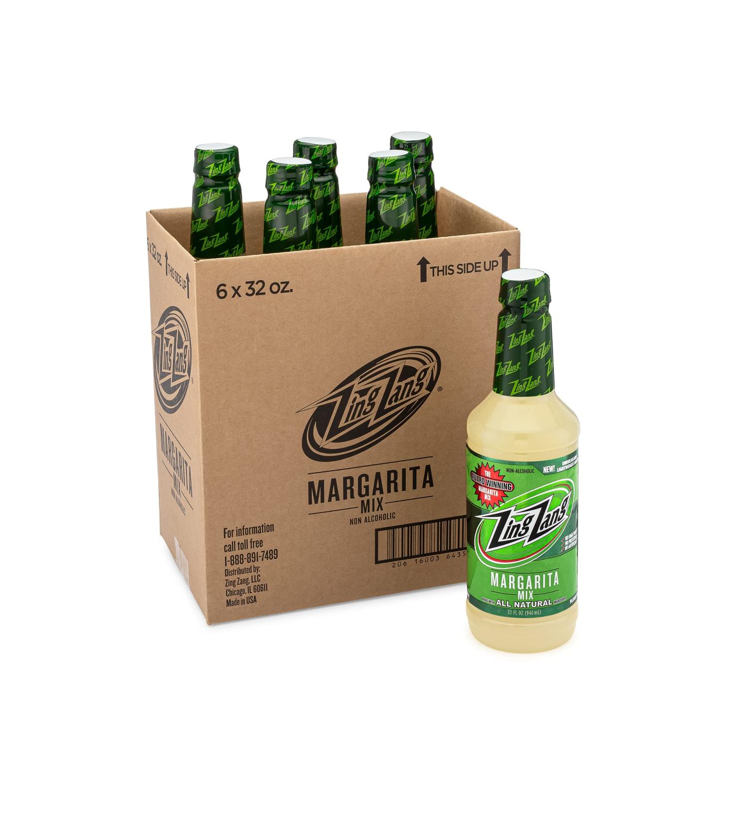 Zing Zang Margarita Mix - All Natural 3 Citrus Fruit Juice Blend - Non-Alcoholic Cocktail Mixers - 32oz (Pack of 6) - Buy Online on GoSupps.com