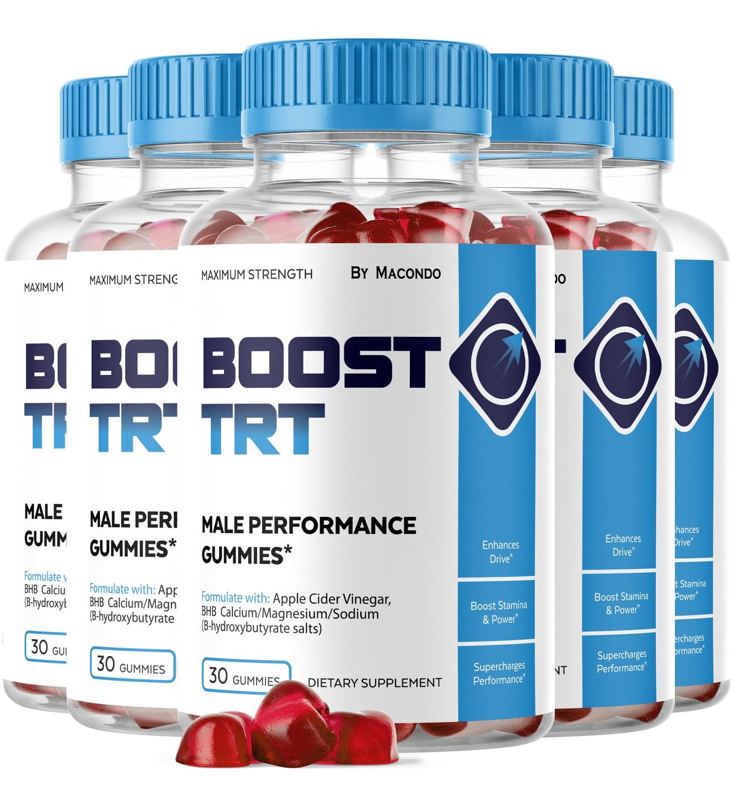 Macondo (5 Pack) Boost TRT Gummies BoostTRT Premium Blend with Natural Ingredients for Stamina and Energy Great-Tasting Performance Gummy Easy-to-Chew Offical Formula (150 Gummies) - Buy Online on GoSupps.com