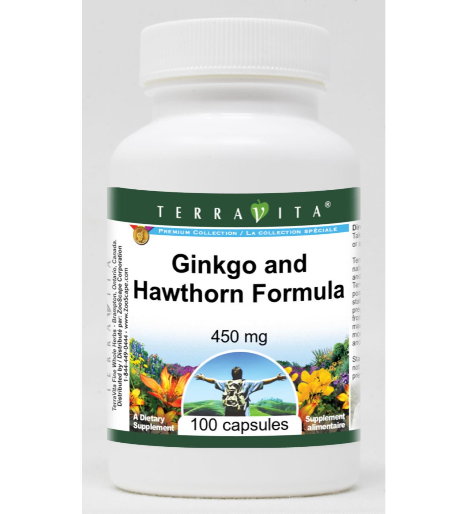 Ginkgo and Hawthorn Formula - 450 mg (100 Capsules ZIN: 514013) - Buy Online on GoSupps.com