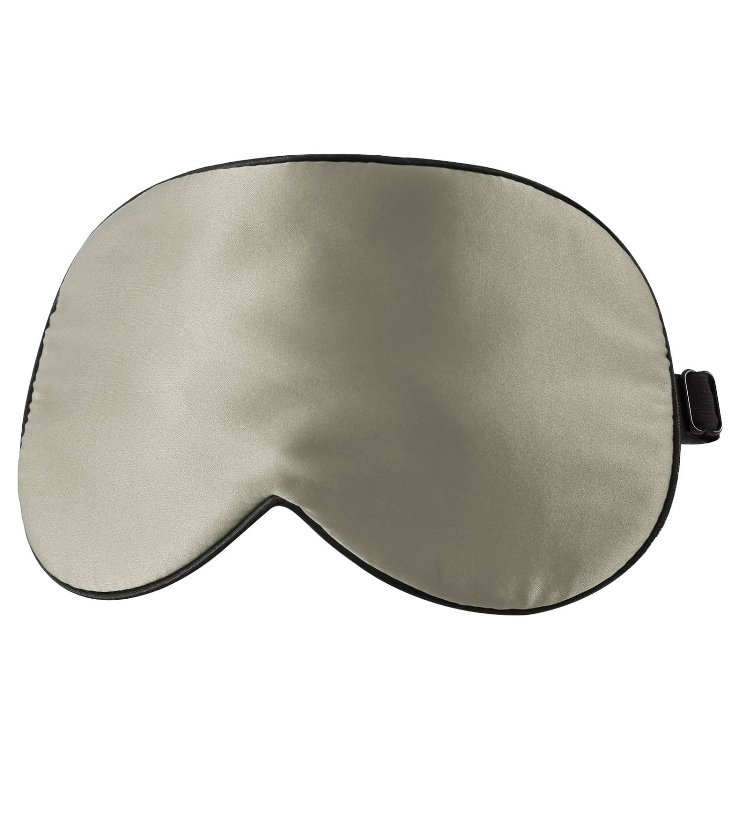 PATIKIL 100% Natural Silk Sleep Mask - Adjustable Cooling Blackout Eye Cover for Side Sleeping | Travel Essentials for Women & Men | Khaki - Buy Online on GoSupps.com