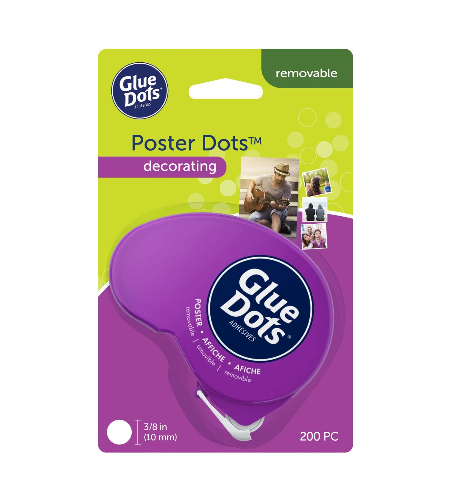 Glue Dots Dot N' Go Glue Dot Dispenser with 200 Removable Double-Sided Adhesive Poster Dots  3/8-Inch  Clear  1 Pack 1 Pack Poster Dots Dispenser - Buy Online on GoSupps.com