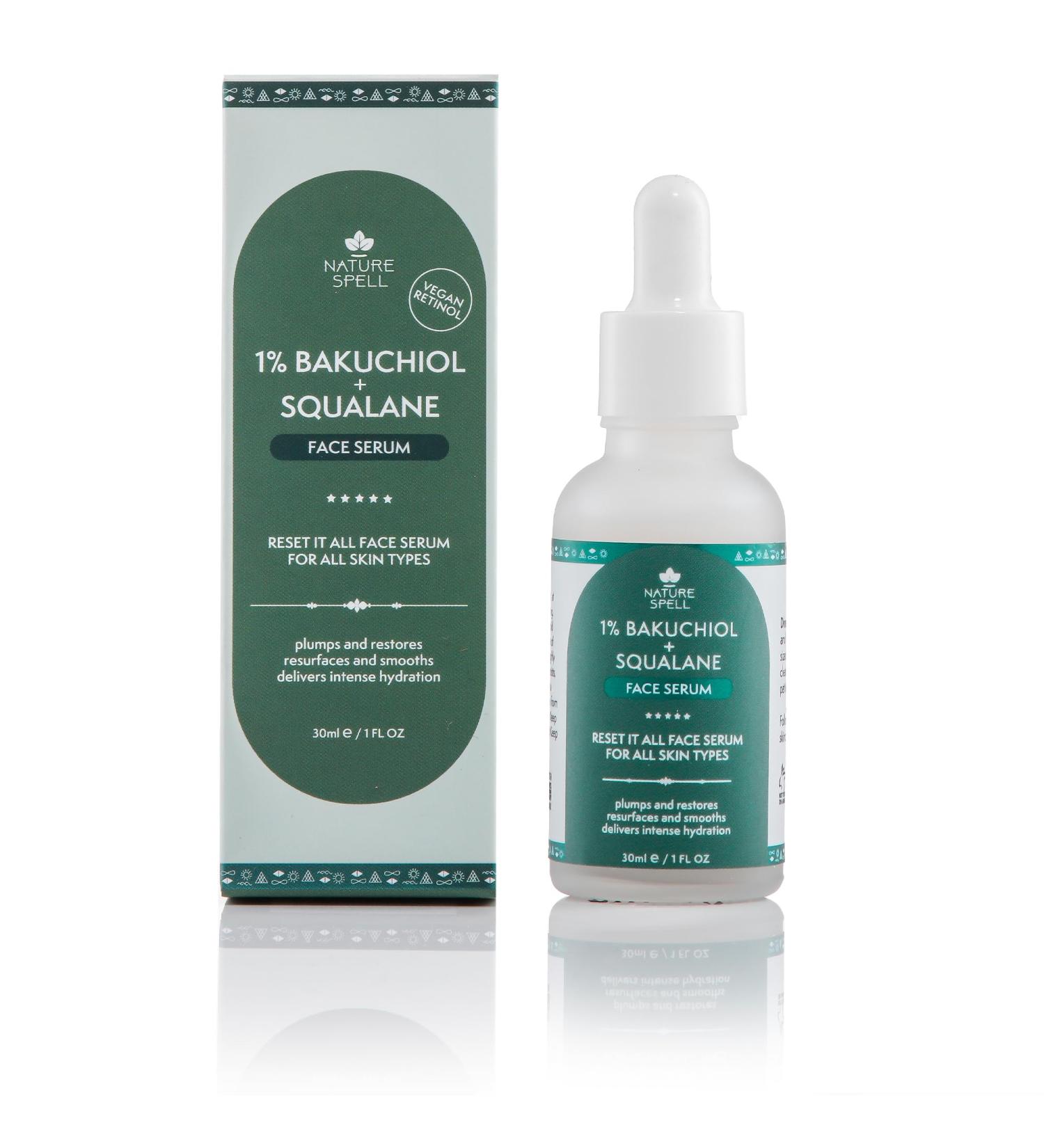 Nature Spell Natural Retinol Serum 30ml Reduce Fine Lines & Wrinkles Fade Dark Spots 100% Vegan Retinol Face Serum Suitable for all Skin Types - Made in the UK - Buy Online on GoSupps.com