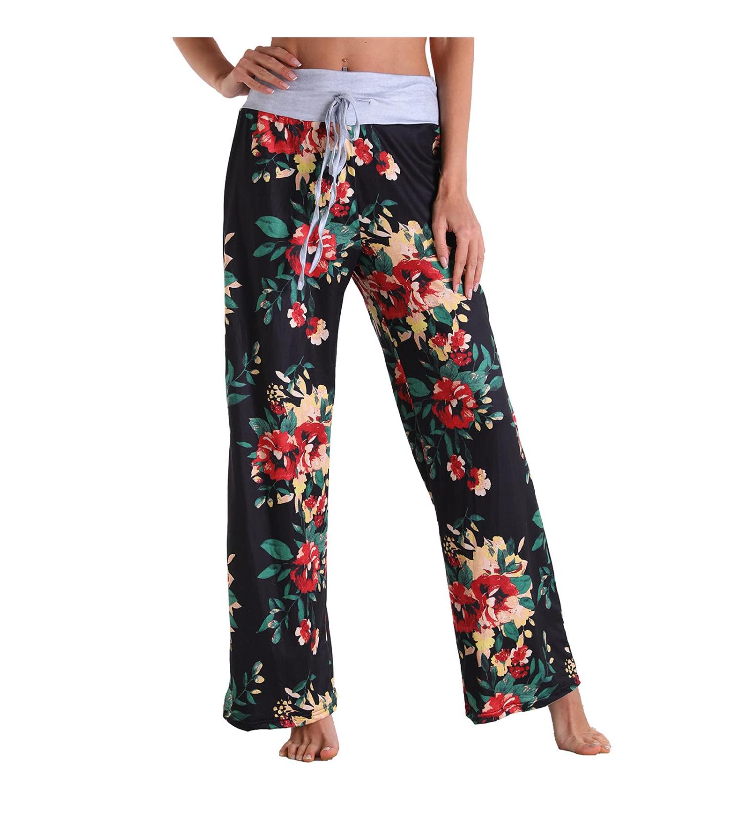 Haiorziyou Women Summer Wide Leg Beach Pants - High Waist Yoga & Aladin Style - XXL Black - Comfortable & Versatile - Buy Online on GoSupps.com