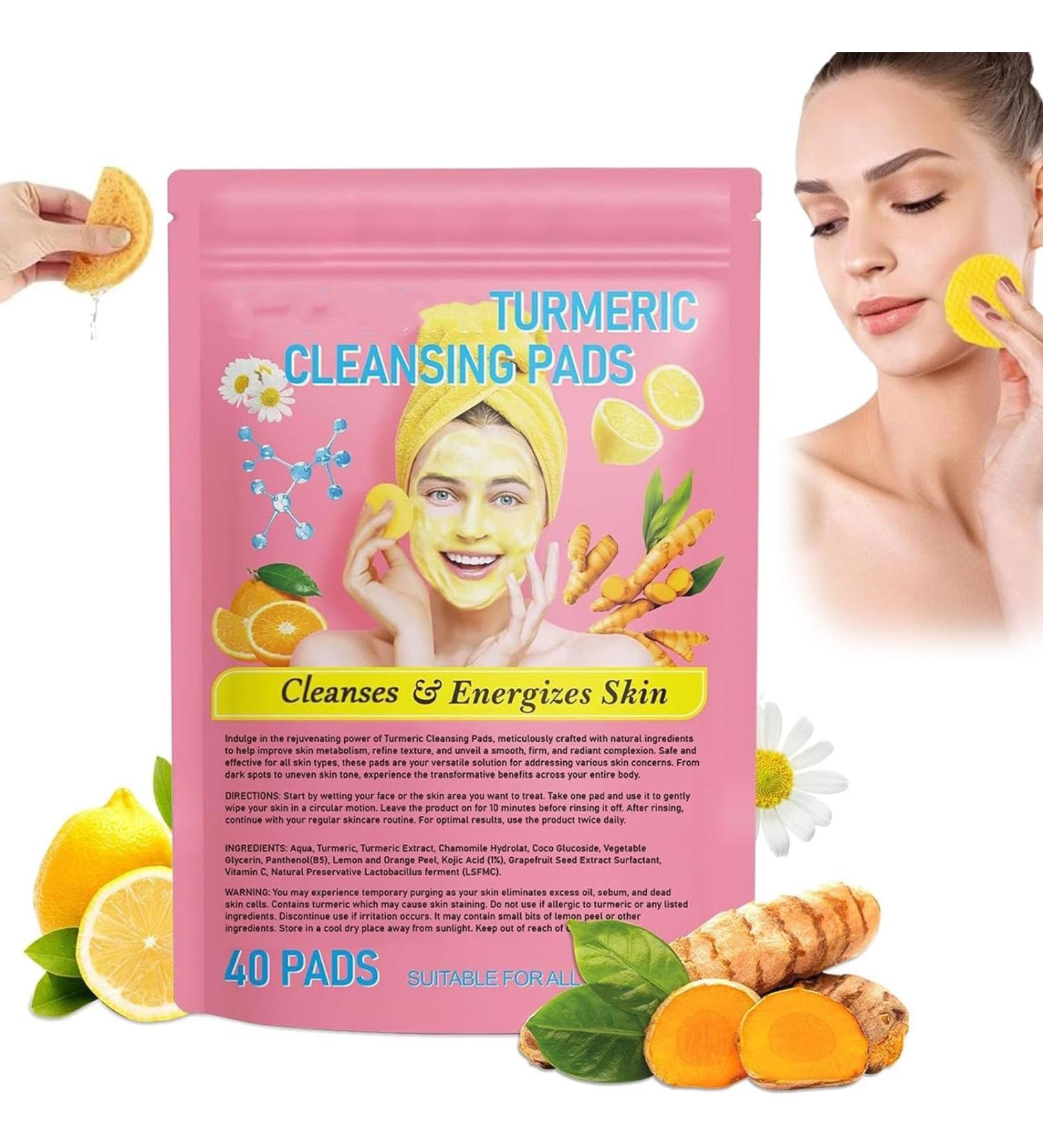 Azuvea Exfoliating Pads - Turmeric & Kojic Acid Cleansing 40 Pads for Bright Skin | International Shipping - Buy Online on GoSupps.com