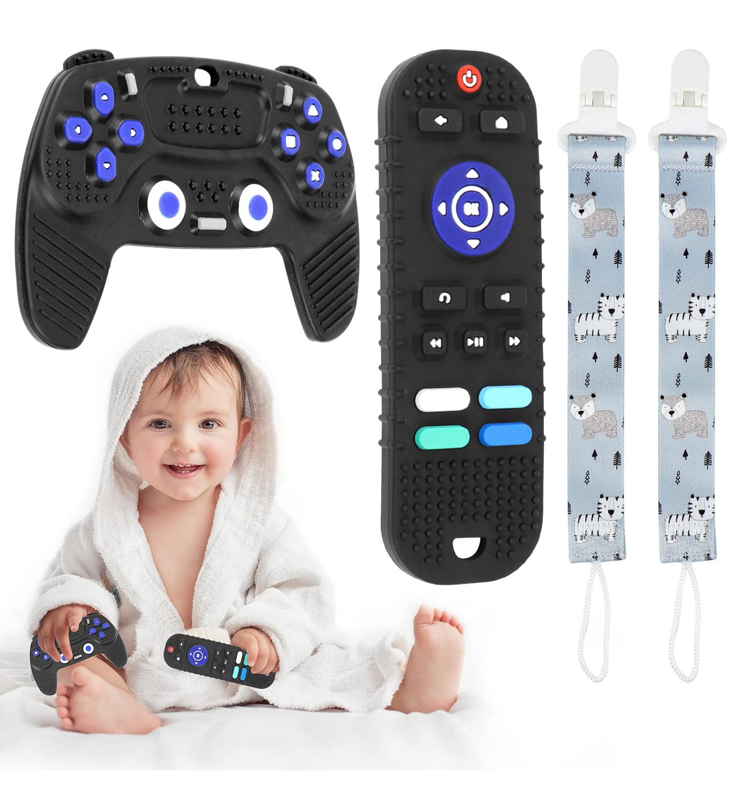 Zoyomax Silicone Baby Teether Toys  TV Remote Control Shape Silicone Toddler Teething Toys for Babies 6-18 Months  Educational Sensory Toy Chew Toys (Black) - Buy Online on GoSupps.com