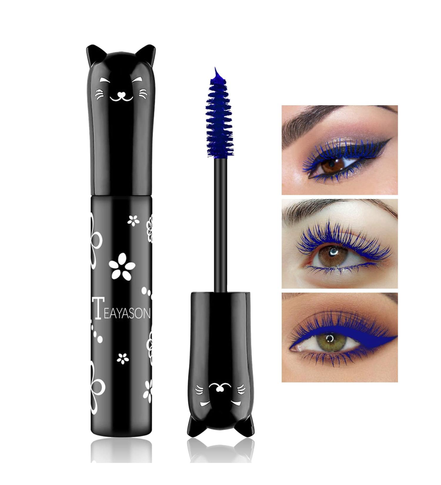 Blue Mascara Colored Mascara Waterproof Long Lasting Volumizing Thick Lengthening Curling Defining Charming Mascara Makeup Gift for Women Girls - Buy Online on GoSupps.com