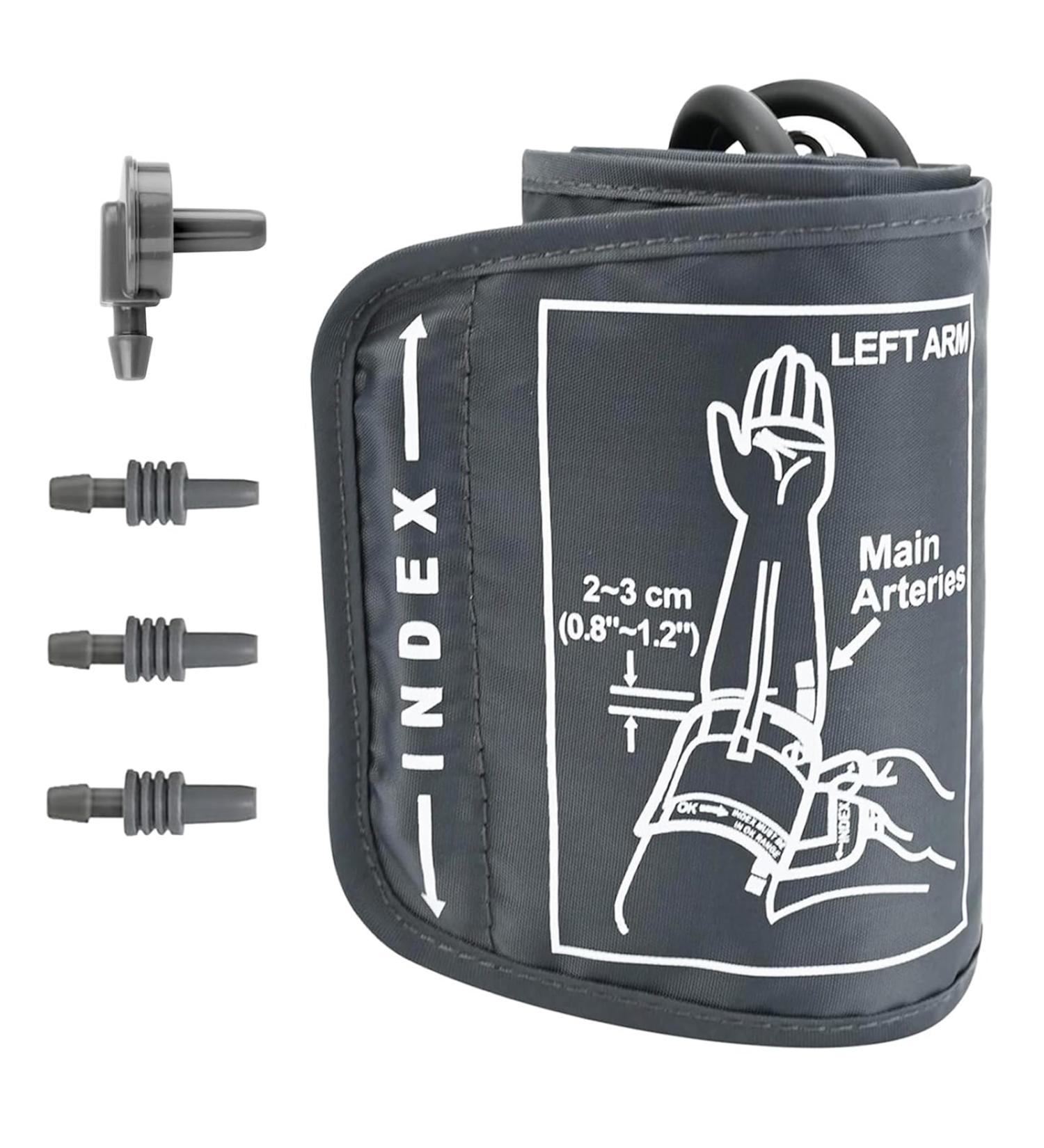 Blood Pressure Cuff 22-52cm - Large Upper Arm Cuff for Accurate Measurements | Compatible with Most Meters | 4-Piece Set for International Shipping - Buy Online on GoSupps.com