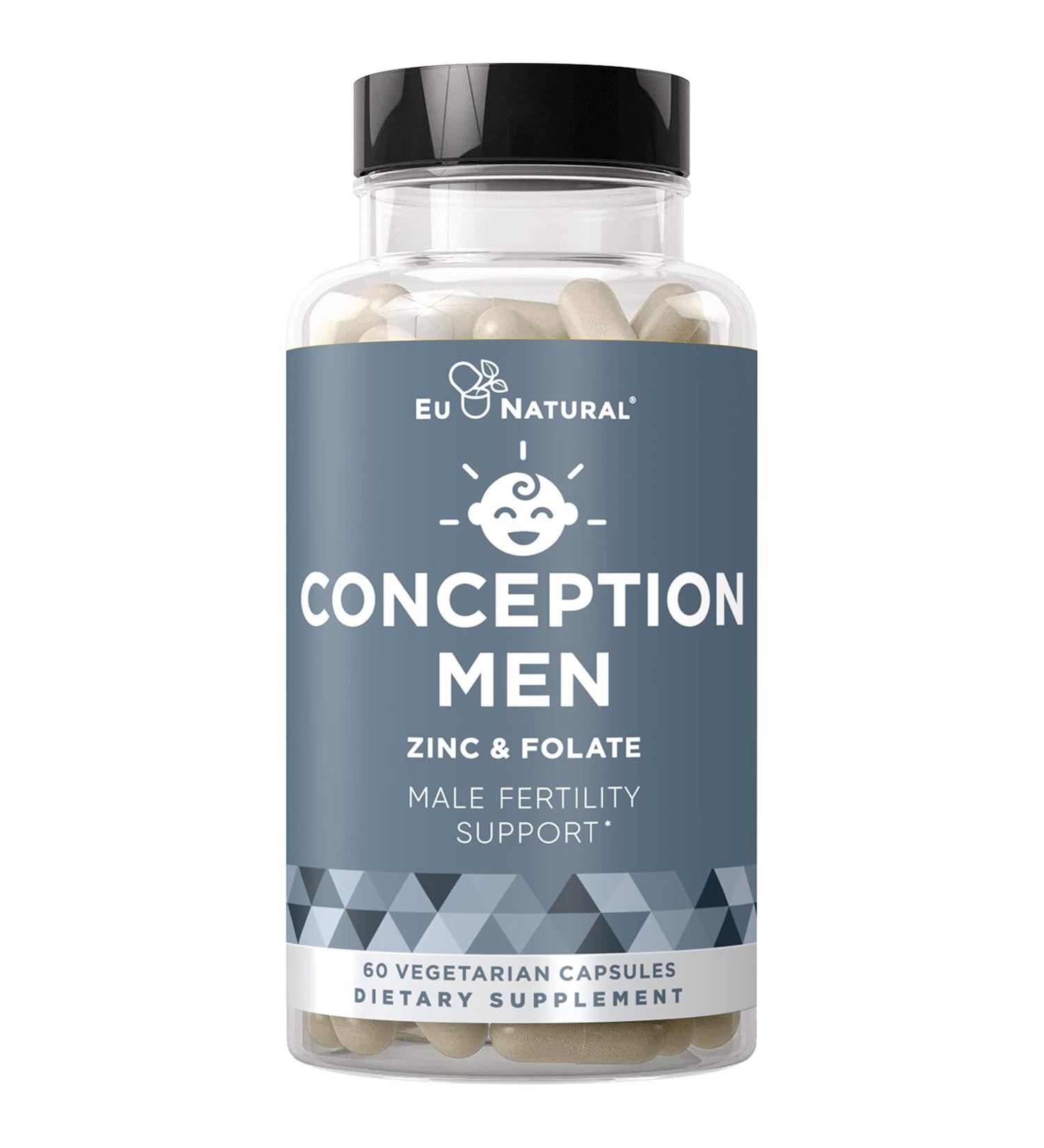 Conception Men Fertility Vitamins - Boost Male Optimal Count & Volume with Zinc, Folate, Ashwagandha - 60 Vegetarian Soft Capsules - Buy Online on GoSupps.com